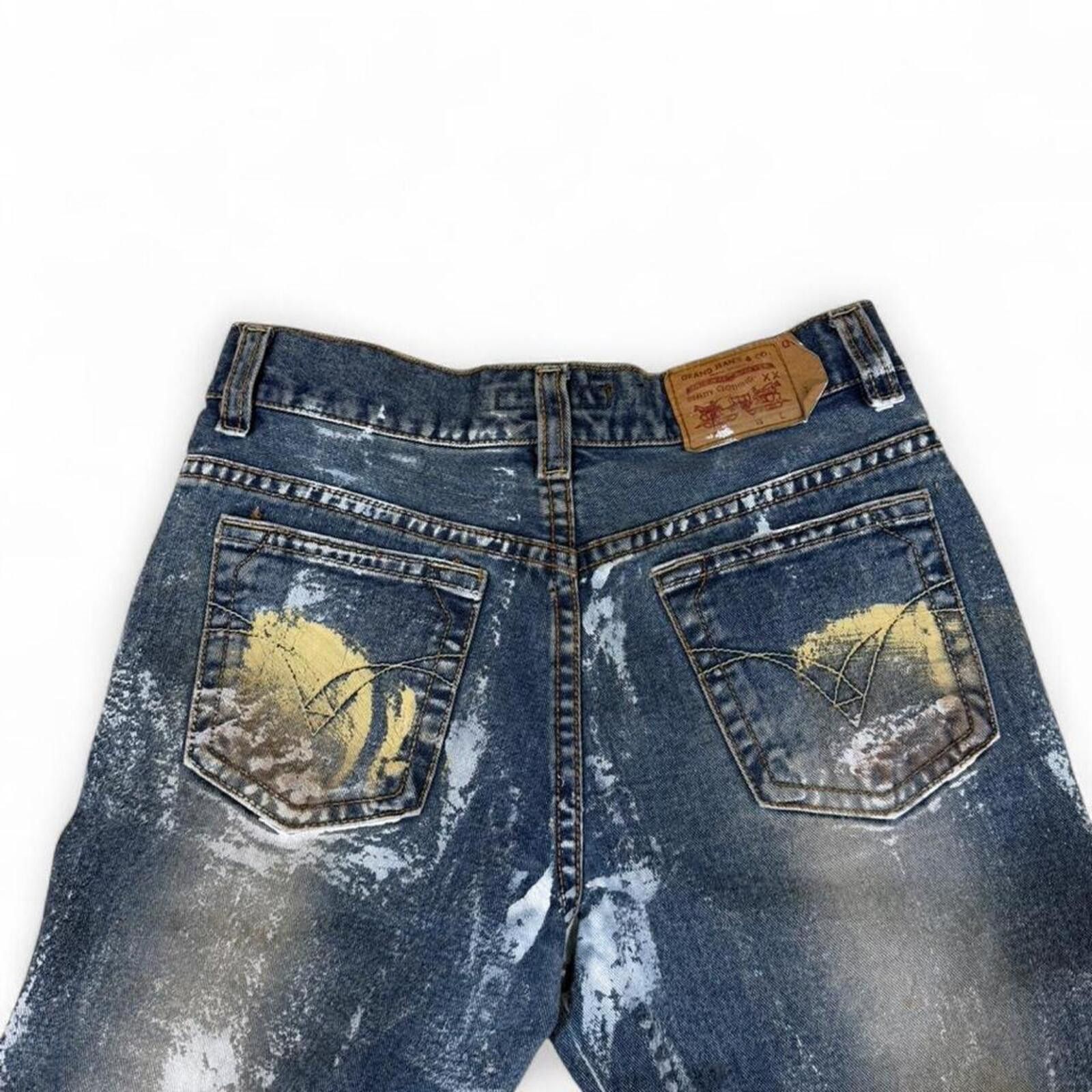 Other Y2K style Grand Denim Jeans Painted & Printed Font Design Size 32" / US 10 / IT 46 - 6 Thumbnail