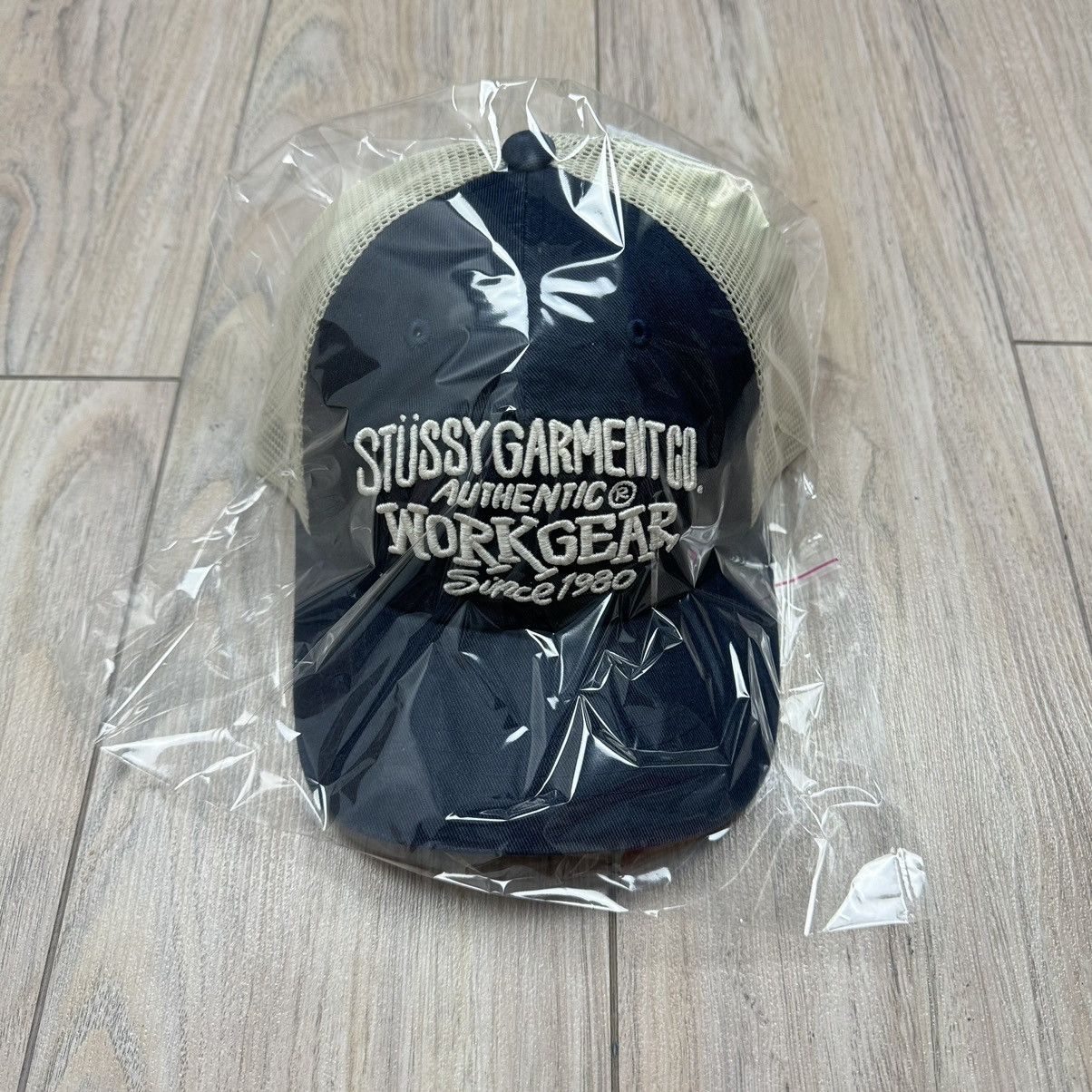 Stussy Stussy Low Pro Workgear Strapback Navy Trucker Mesh Hat Size ONE SIZE - 4 Thumbnail