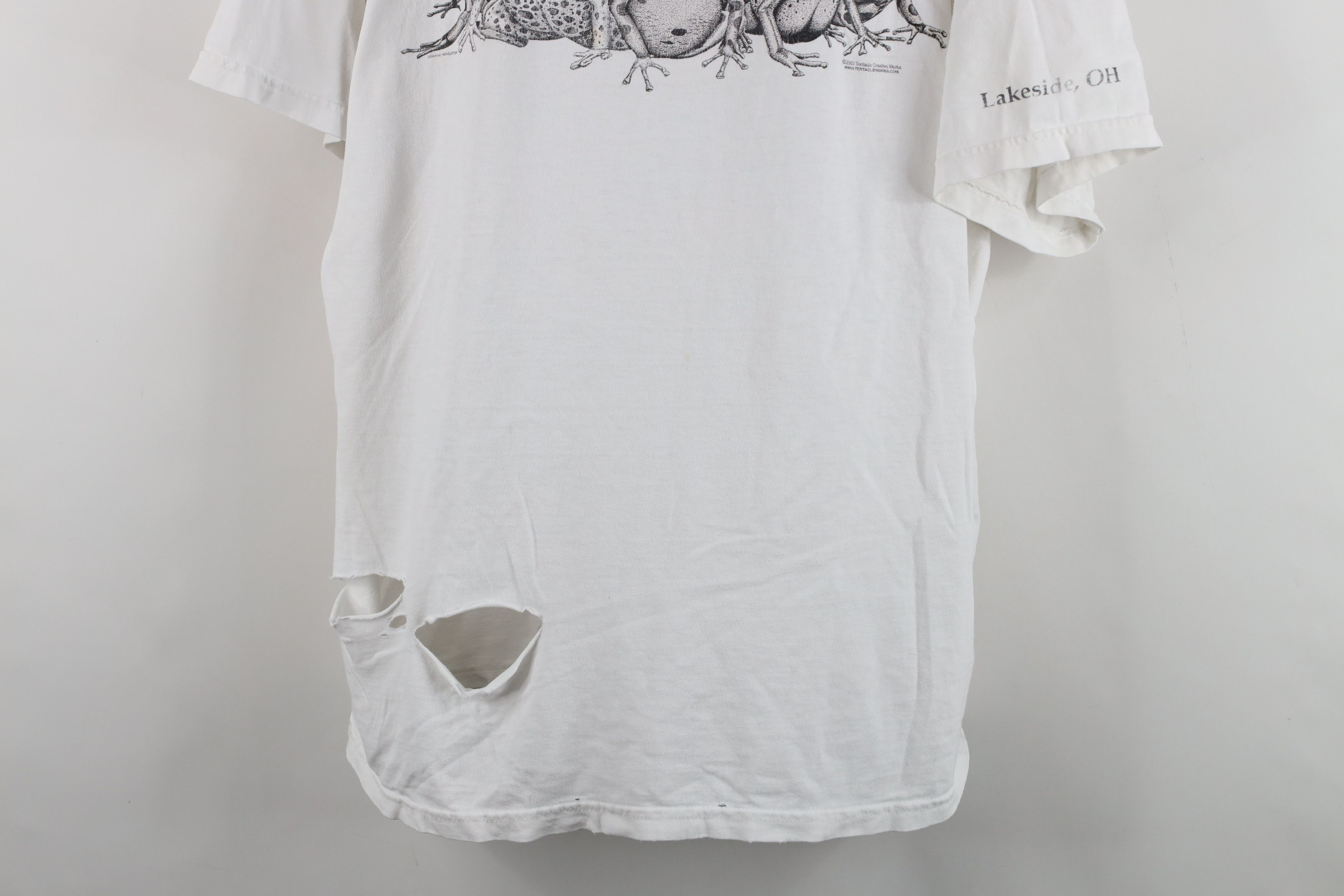 Vintage Vintage Y2K 2003 Frog Short Sleeve T-Shirt White Cotton Size US XL / EU 56 / 4 - 3 Thumbnail