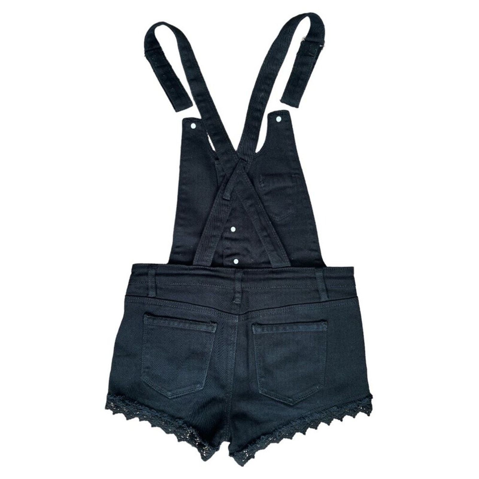 Forever 21 FOREVER 21 Black Denim Romper, M Size 32" / US 10 / IT 46 - 2 Thumbnail