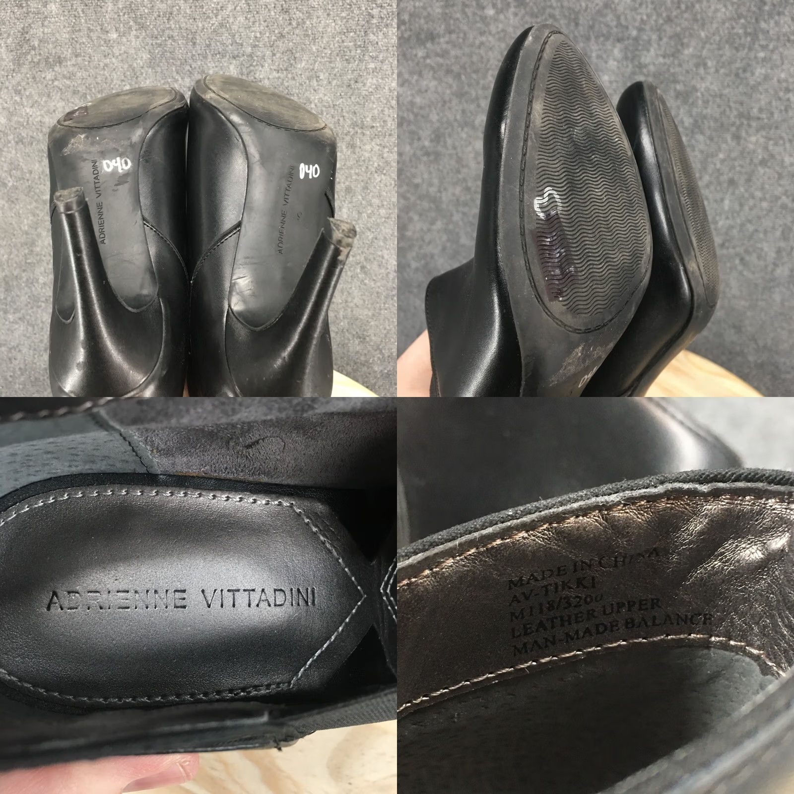 Vintage Adrienne Vittadini Boots Womens 9 Tikki Ankle Booties Black Leather High Heels Bootie Shoes Size US 9 / IT 39 - 9 Thumbnail