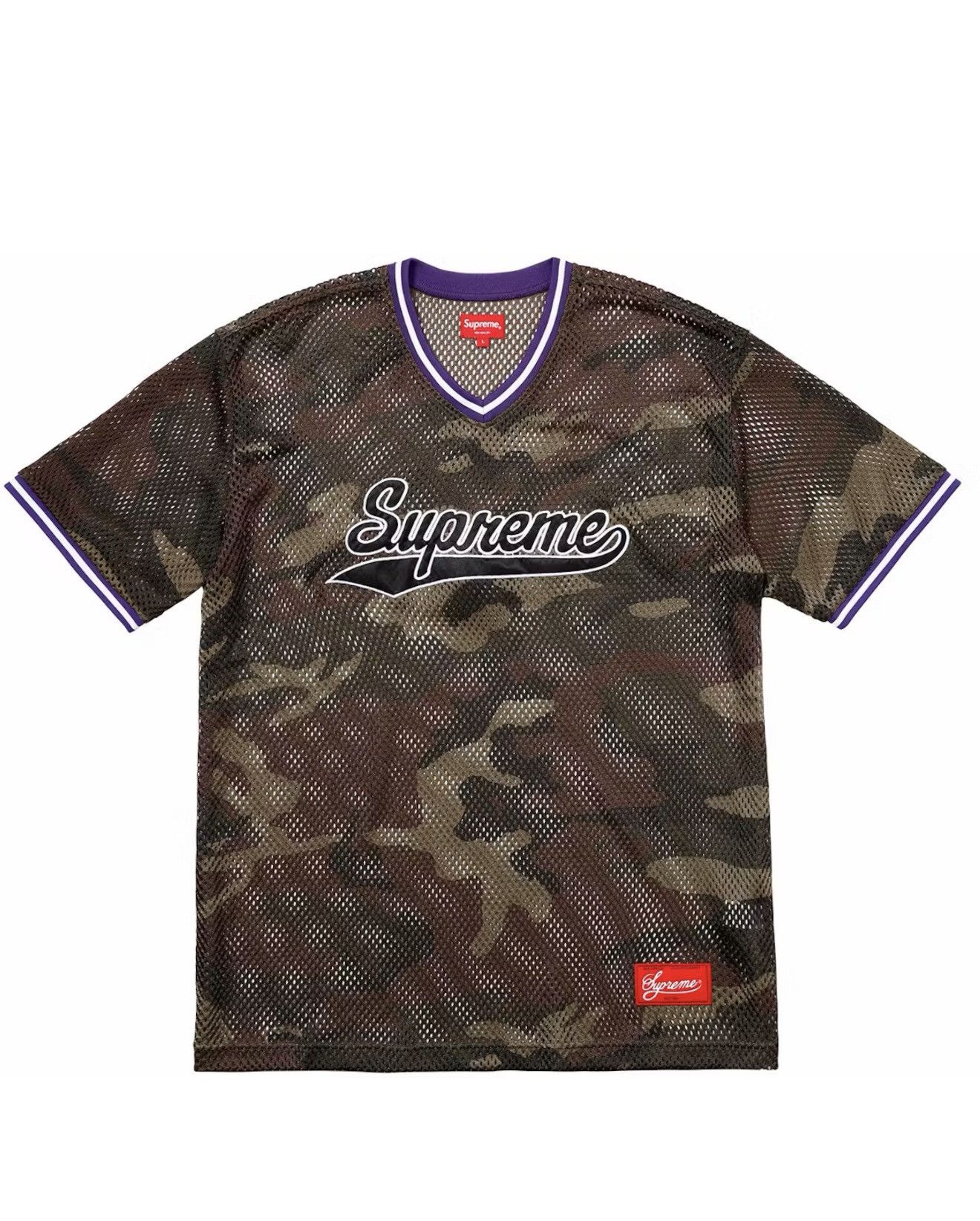 Supreme × Vintage Supreme S Logo Baseball Henley Jersey Woodland