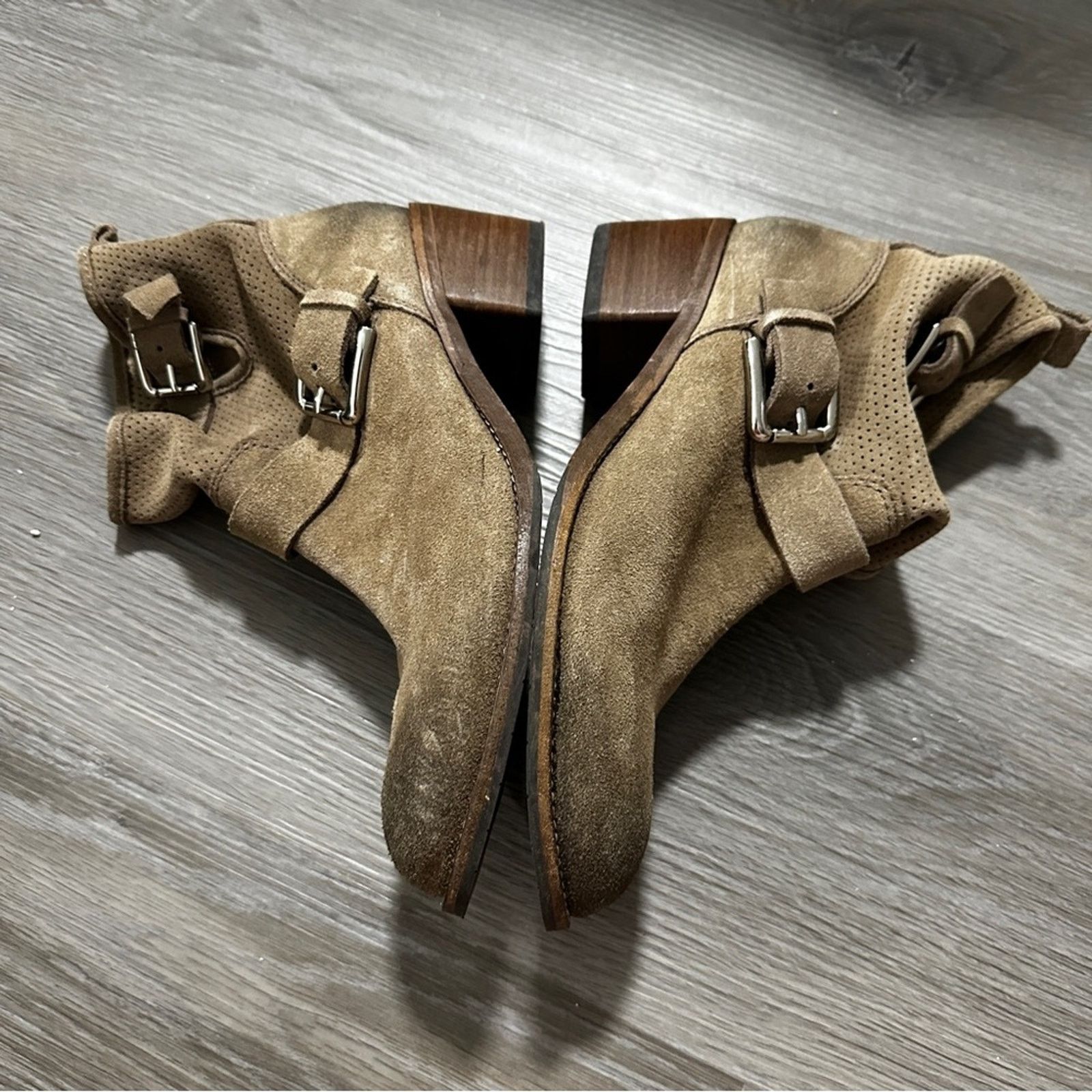 Donald Pliner Donald J Pliner Willow Mid-Calf Leather Suede Taupe Boots Size US 8.5 / IT 38.5 - 3 Thumbnail