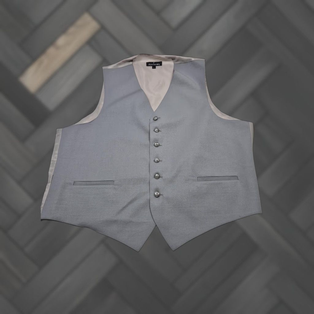 Vintage VINTAGE Fumagalli's Suit Vest Mens L Gray 100% Wool Belted 3 Piece Formal Wedding Size 42R - 1 Thumbnail