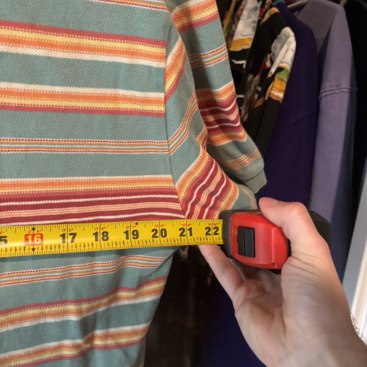 Polo Ralph Lauren Vintage Polo by Ralph Lauren Mens M Teal Green Striped Polo Size US M / EU 48-50 / 2 - 7 Thumbnail