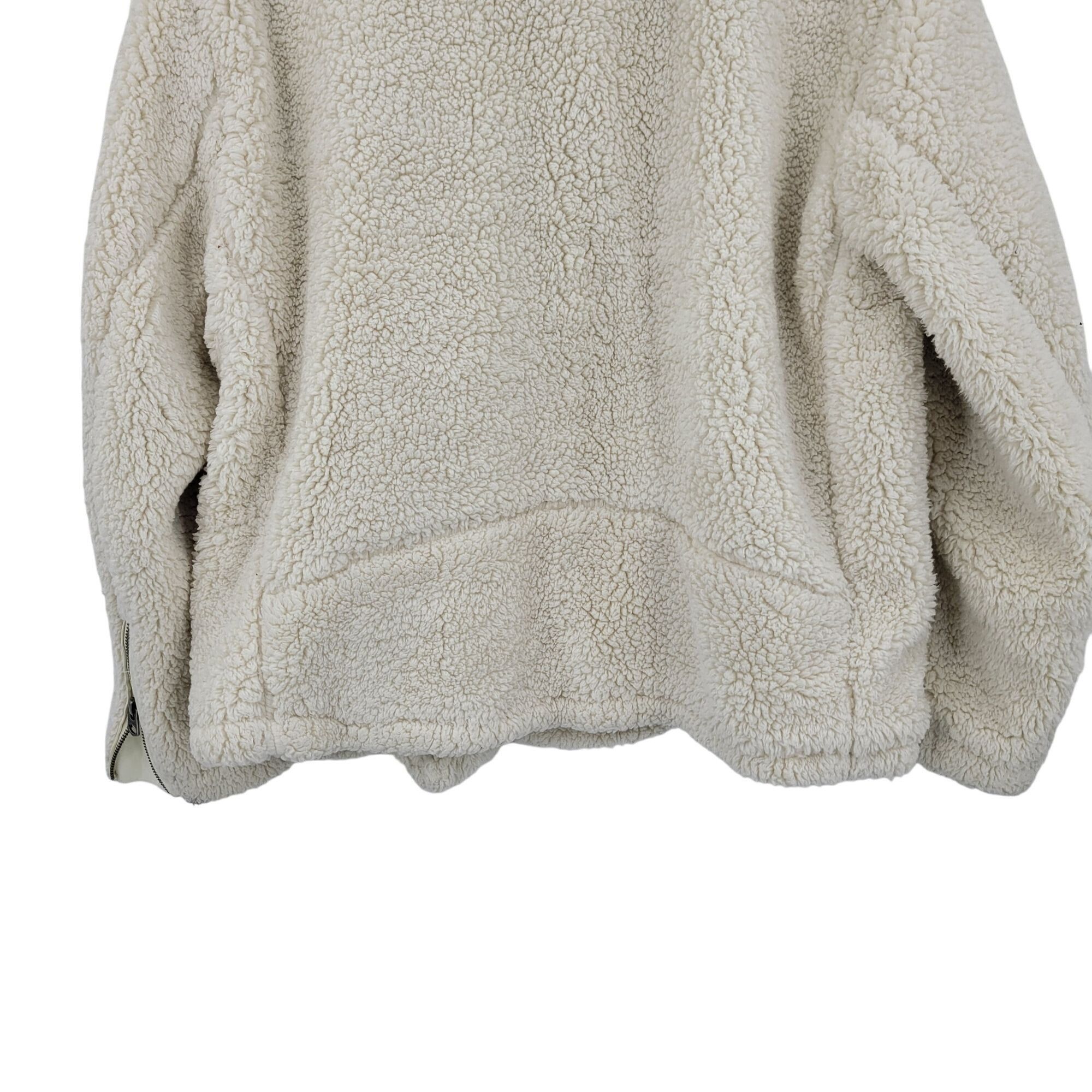 Lucky Brand Lucky Brand Ivory Vegan Faux Shearling Sherpa Moto Jacket Wo Size L / US 10 / IT 46 - 11 Thumbnail