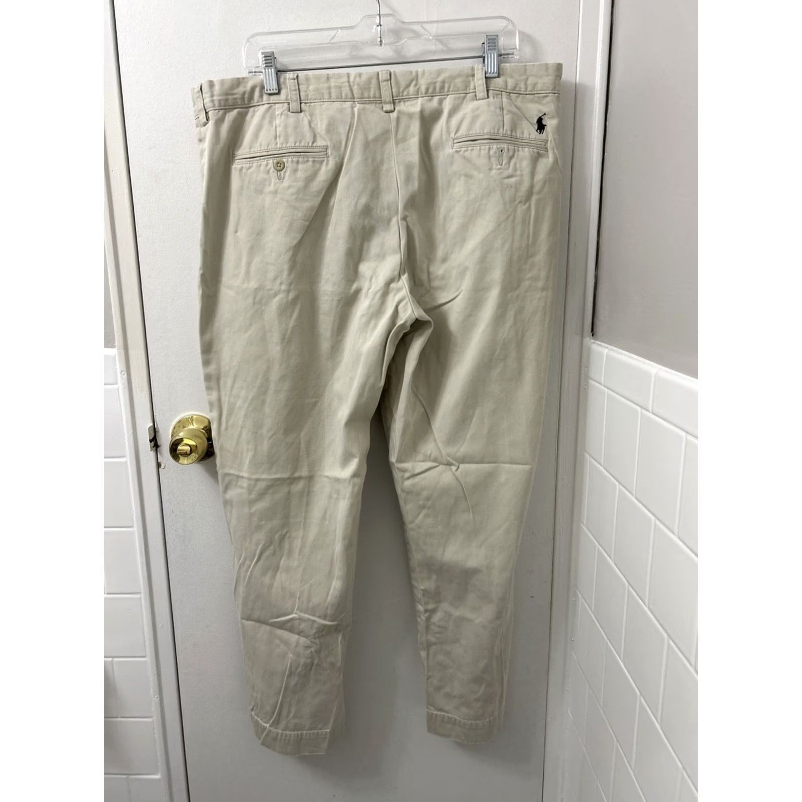 Polo Ralph Lauren VINTAGE Polo Ralph Lauren Preston Pants Mens Sz 38x30 Beige Flat Front Blue Pony Polo Ralph Lauren Preston Pants Beige Flat Front 38x30 Mens Classic Size US M / EU 48-50 / 2 - 7 Thumbnail