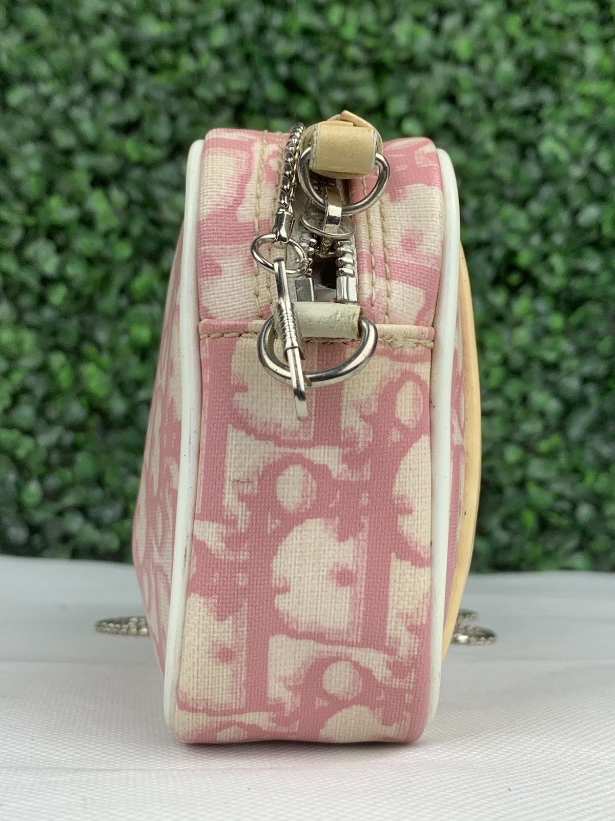 Dior Christian Dior Trotter Monogram Wrist Bag Pink Canvas Size ONE SIZE - 5 Thumbnail