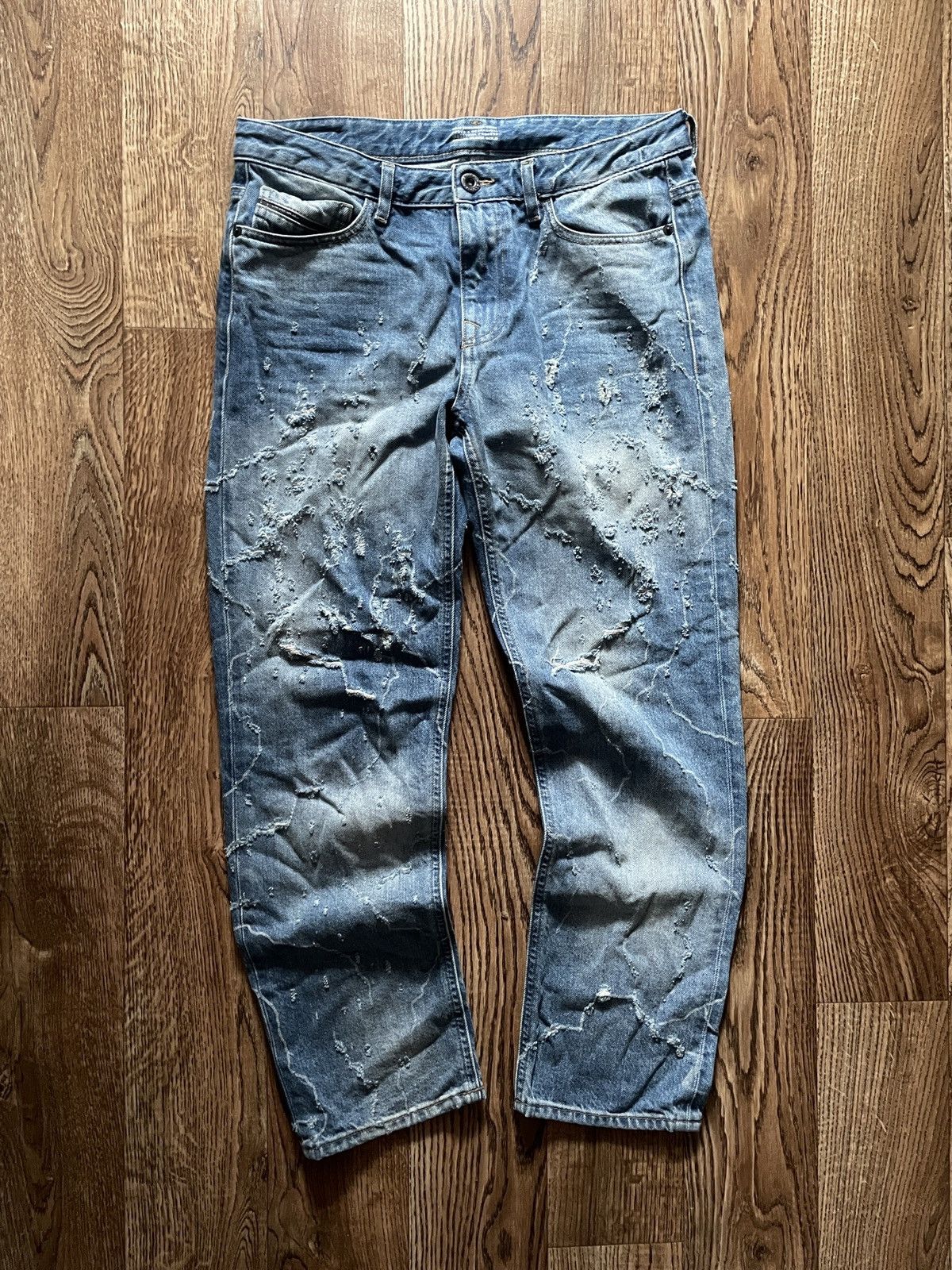 Diesel Diesel Black Gold Distressed Flared Denim Jeans Size US 28 / EU 44 - 1 Thumbnail