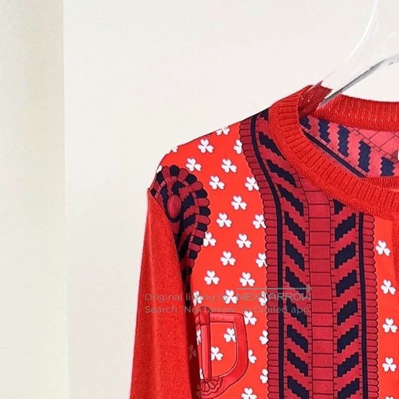 Hermes Hermes Red silk mixed knit cardigan Size XS / US 0-2 / IT 36-38 - 3 Thumbnail