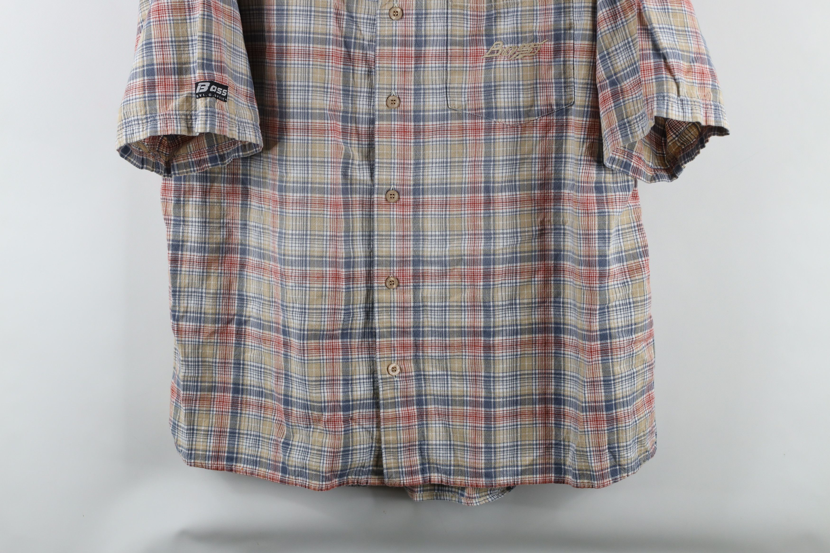 Vintage Vintage 90s Boss Streetwear Madras Plaid Button Shirt Size US L / EU 52-54 / 3 - 3 Thumbnail