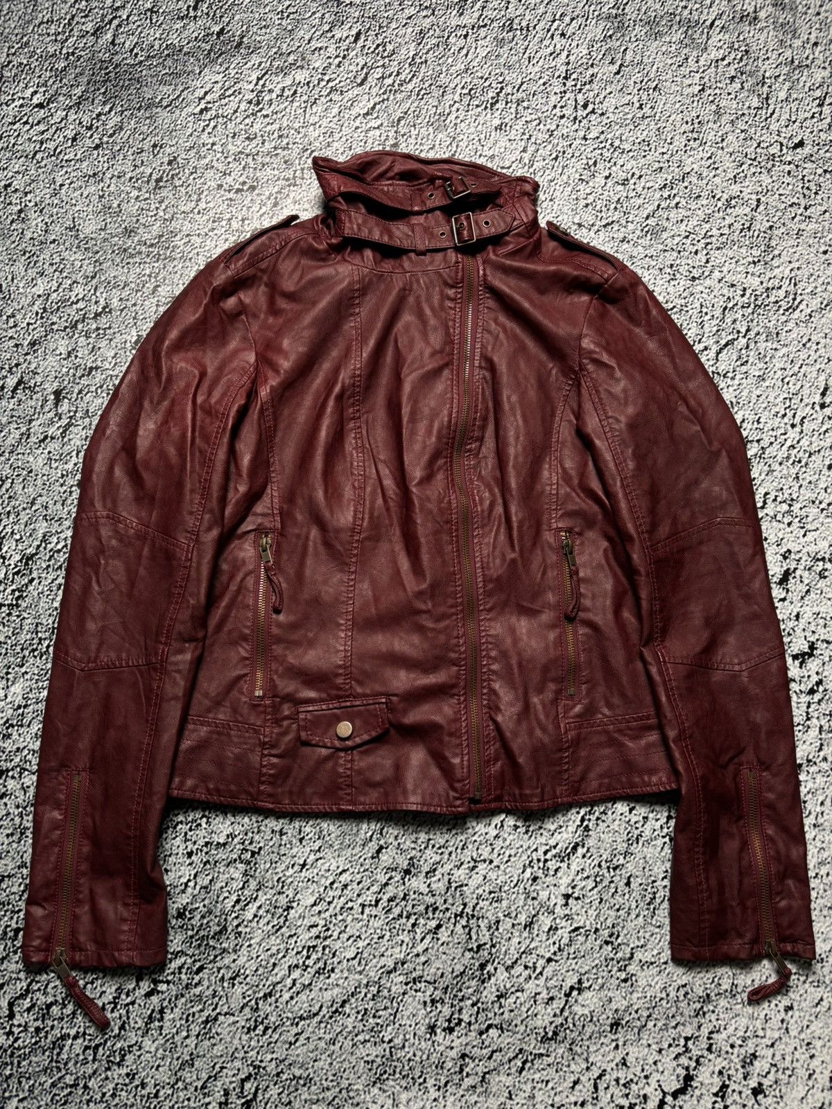 If Six Was Nine × Japanese Brand Asymmetrical 2000s belted leather jacket Rick Owens style Size M / US 6-8 / IT 42-44 - 1 Thumbnail
