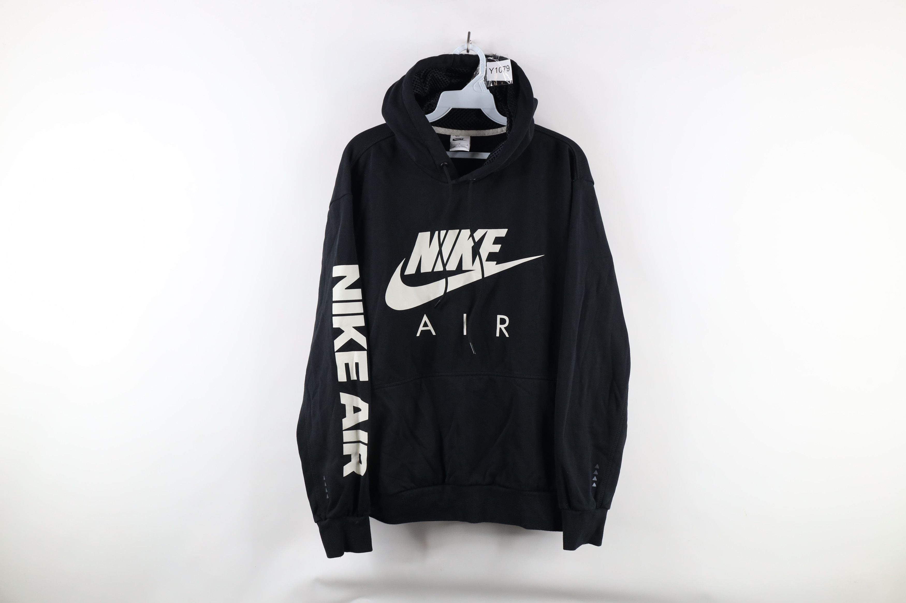 Nike Vintage Vintage Nike Air Out Reflective Big Swoosh Hoodie Black Grailed