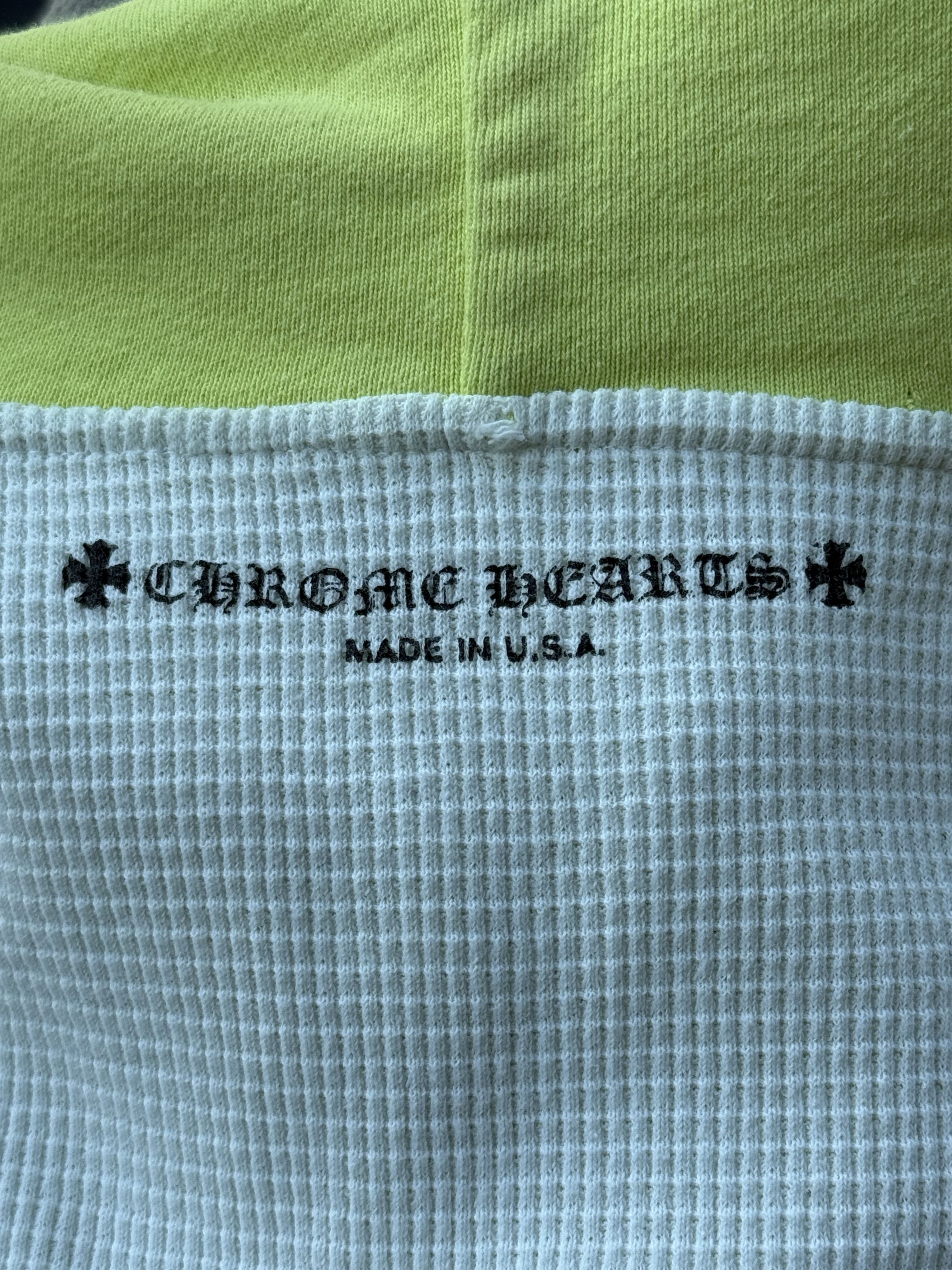 Chrome Hearts Matty Boy Lime Green Chainlink Thermal Zip Up Hoodie Size US M / EU 48-50 / 2 - 3 Thumbnail