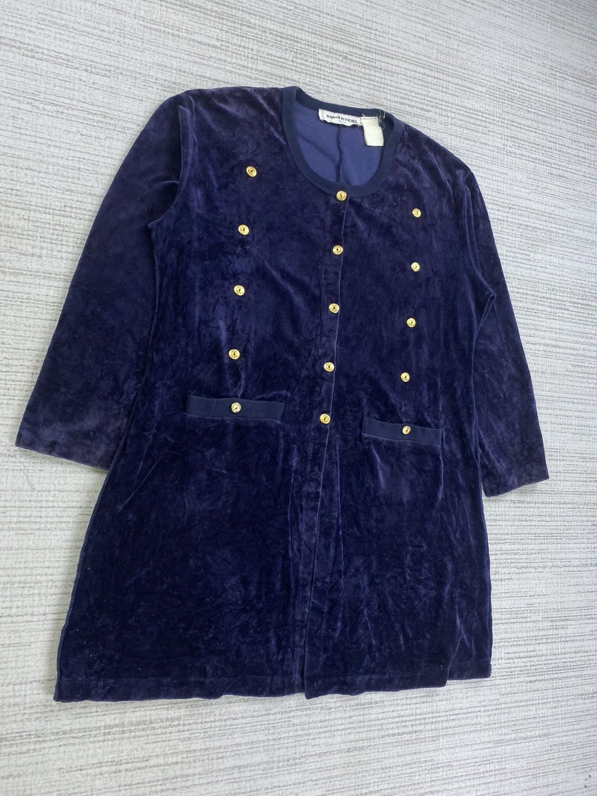 Sonia Rykiel Vintage Sonia Rykiel France Luxury Velvet Multibutton Jacket Size L / US 10 / IT 46 - 3 Thumbnail
