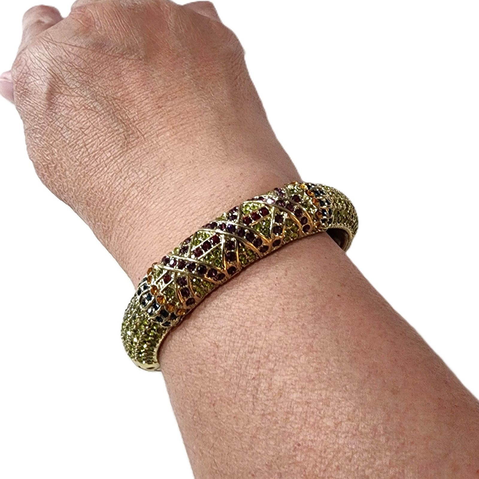Designer Heidi Daus Triple Play X-Ceptional Crystal Bangle Bracelet Size ONE SIZE - 12 Thumbnail