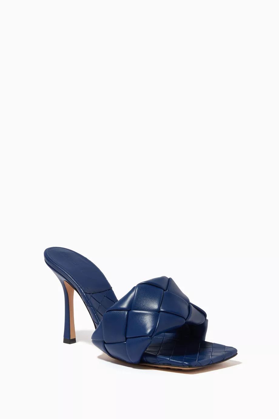 Bottega Veneta o1loc1c0824 608854 Lido Mules in Navy Blue Size US 7 / IT 37 - 3 Thumbnail