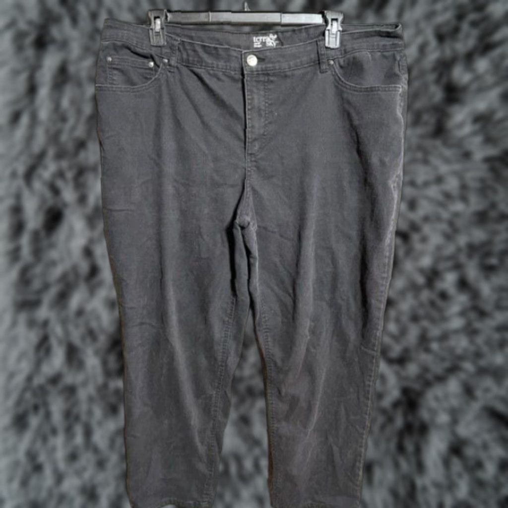 Vintage Terra & Sky Pants Womens 20W Plus High Rise Straight Stretch Black Size 42" / US 20 - 1 Thumbnail