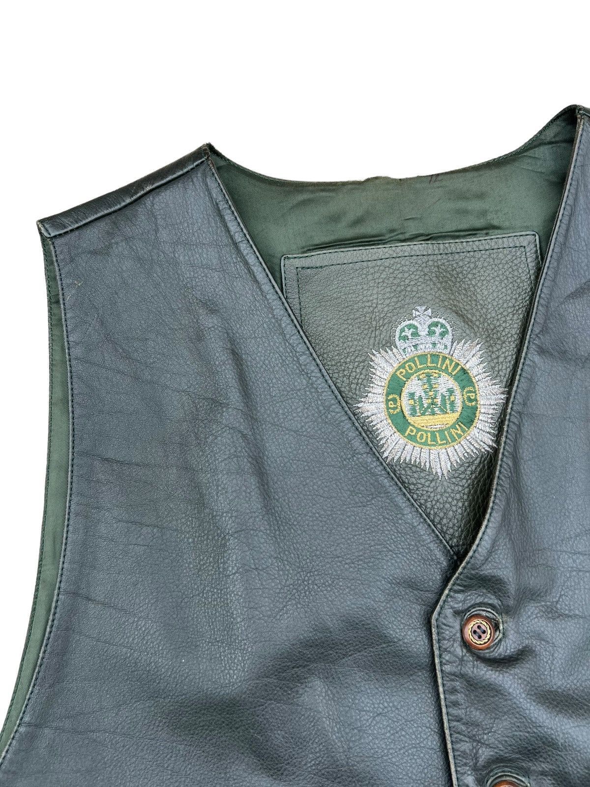 Leather Vintage Pollini Patina Leather Vest Size US L / EU 52-54 / 3 - 3 Thumbnail