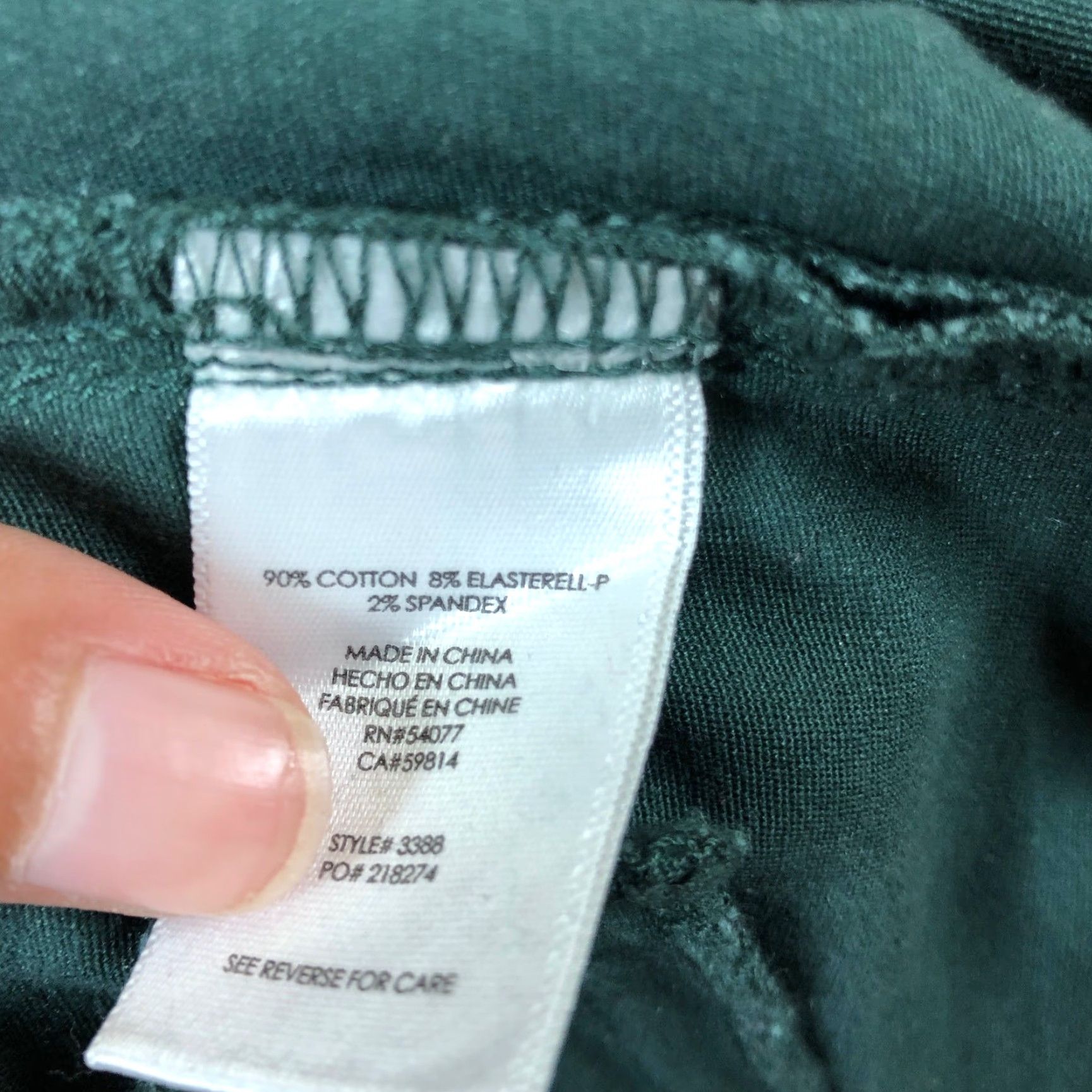 Vintage CAbi Jeans Hunter Green Mid Rise Skinny Moto Zipped Pockets Stretch 10 Women's Denim Jeans Regular Sized 10 Green Pants Size 32" / US 10 / IT 46 - 5 Thumbnail