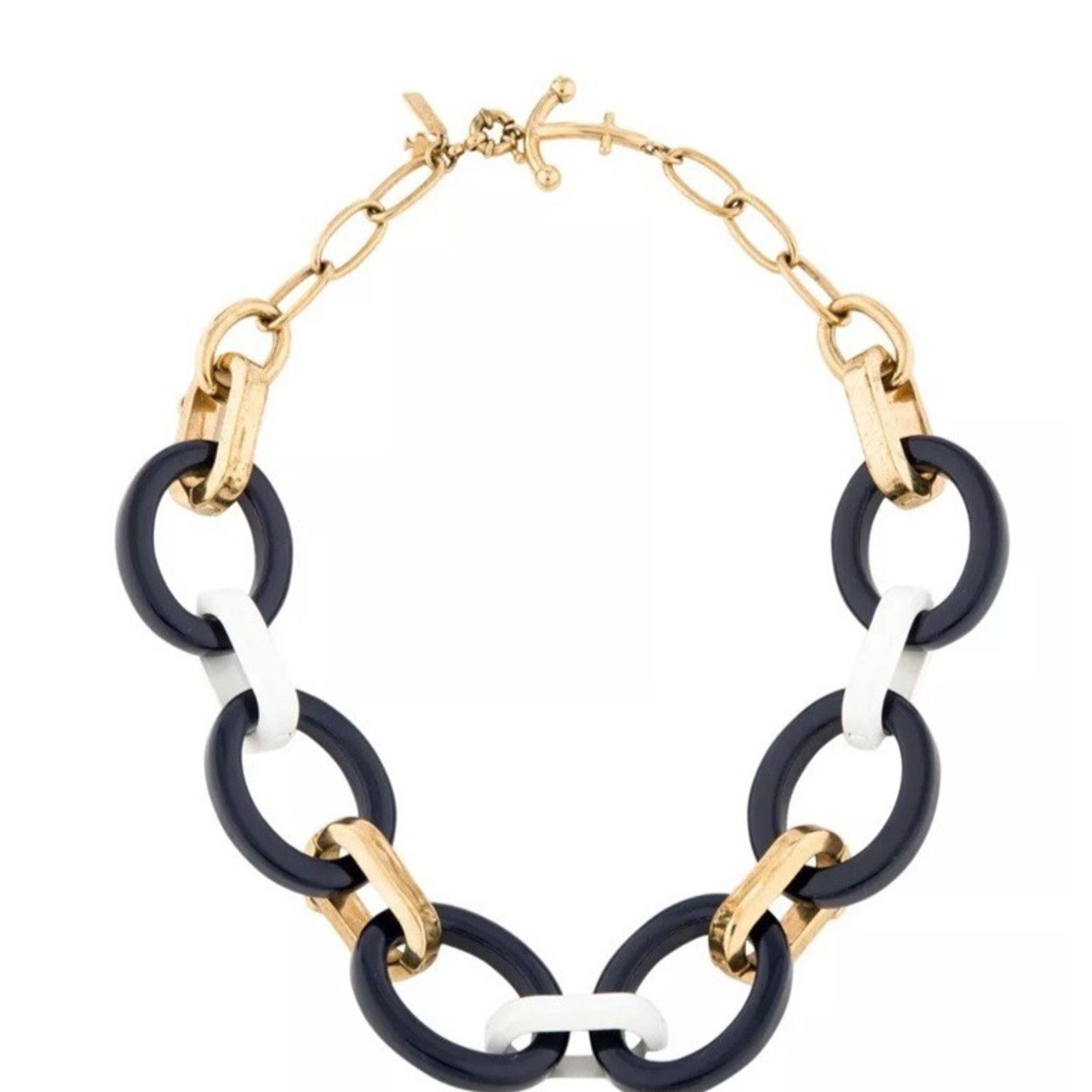 Kate Spade Kate Spade New York $299 Gold and Navy Blue Oval Necklace Size ONE SIZE - 1 Thumbnail
