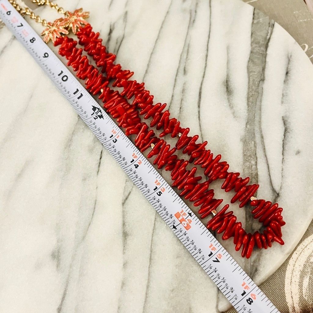 Talbots Talbots Faux Coral Beaded Necklace Red Acrylic with Flowers Size ONE SIZE - 5 Thumbnail