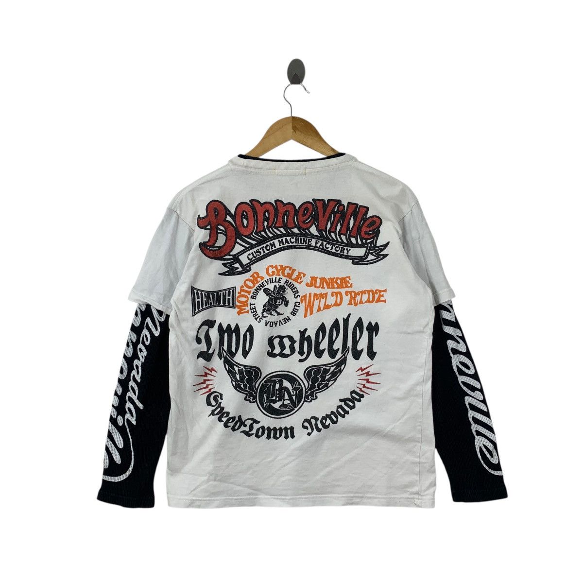 Boneville BONNEVILE NEVADA MOTORCYCLE Club Y2K Tee Shirt Top Chopper Size L / US 10 / IT 46 - 6 Thumbnail