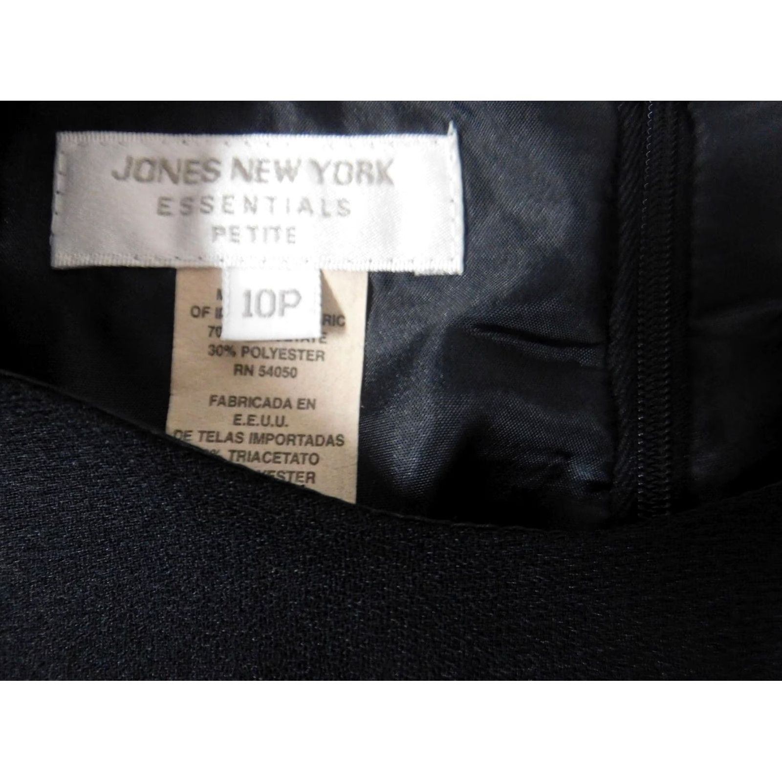 Jones New York Jones New York Dress Petites Womens Black A-Line Sleeveless 10P Long Knit Polyester Mock Neck Zip Lined Bell Sleeve Vintage No Winter Womens Size L / US 10 / IT 46 - 5 Thumbnail