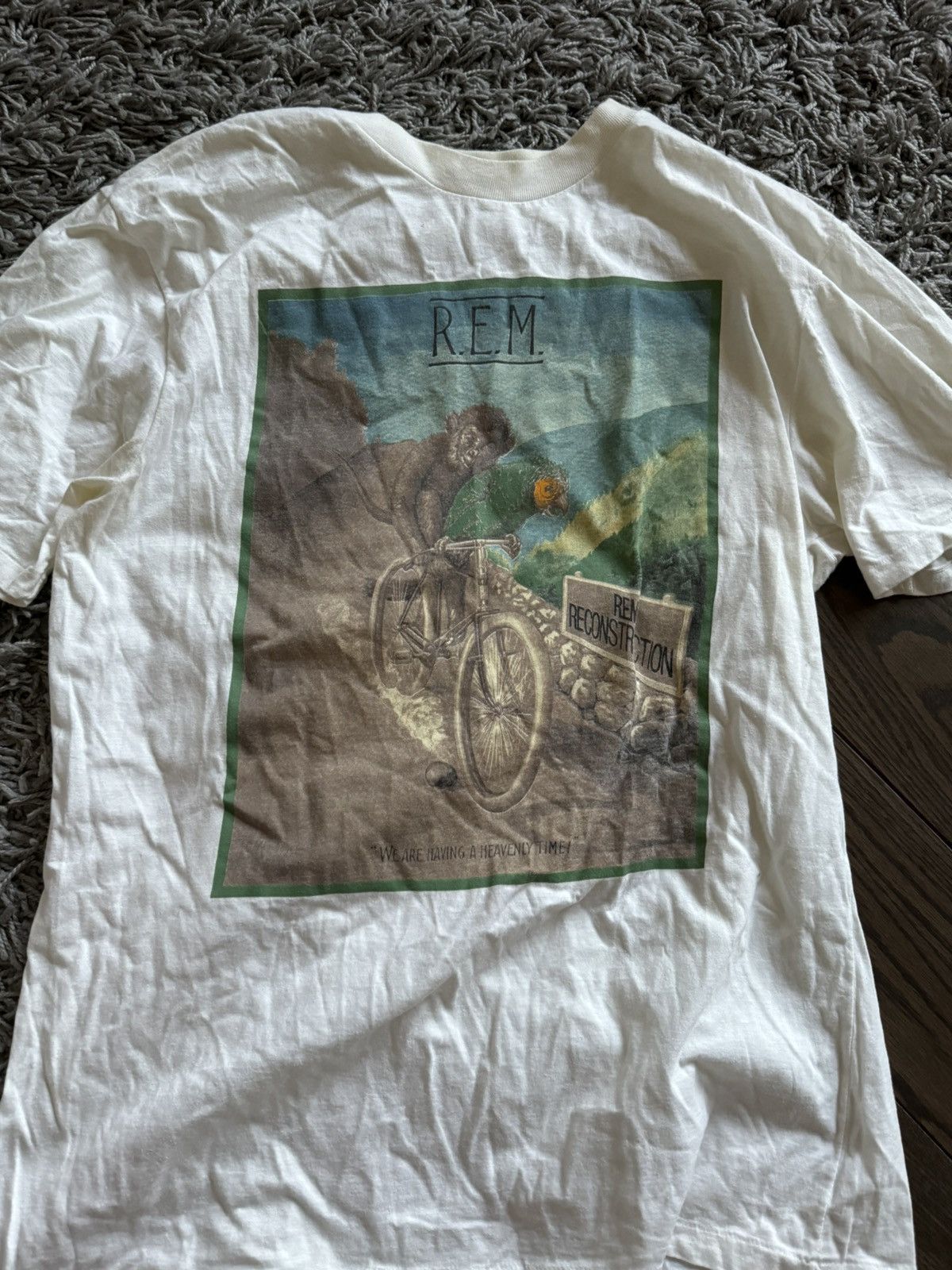image of R E M x Vintage R.e.m. 1985 Reconstruction Tour Tee - Size L/xl in White, Men's