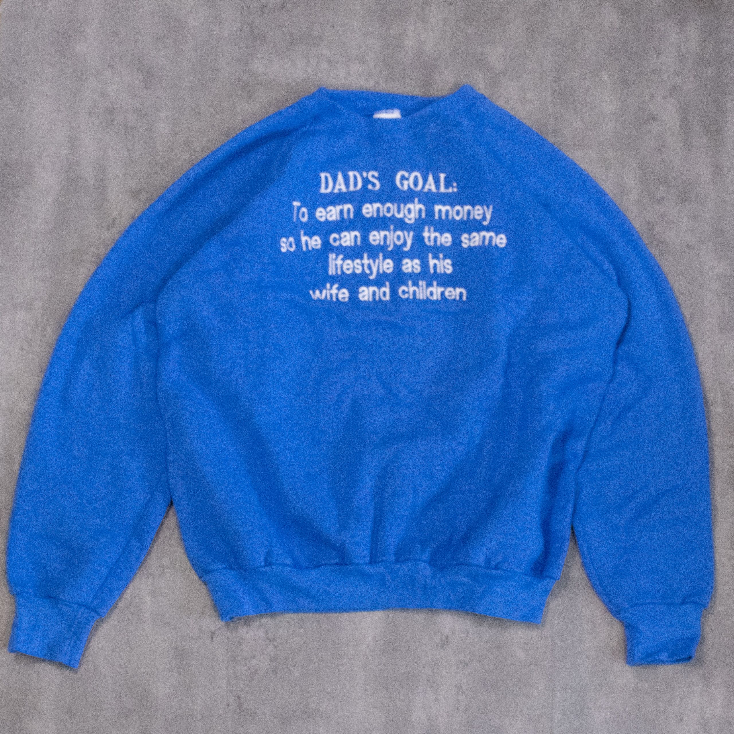 Fruit Of The Loom × Vintage Vintage 1990’s Dad’s Goal’s Raglan Blue Crewneck Sweater Size US L / EU 52-54 / 3 - 3 Thumbnail