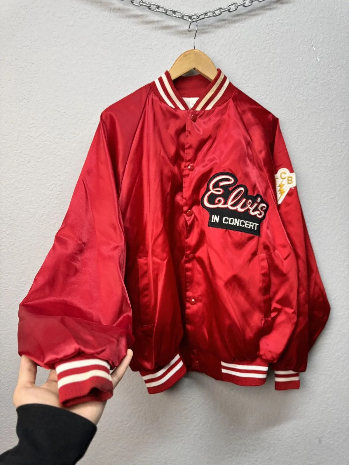 Vintage VTG Vintage 1970s Elvis in Concert Satin Souvenir Jacket TCB Size US L / EU 52-54 / 3 - 8 Thumbnail