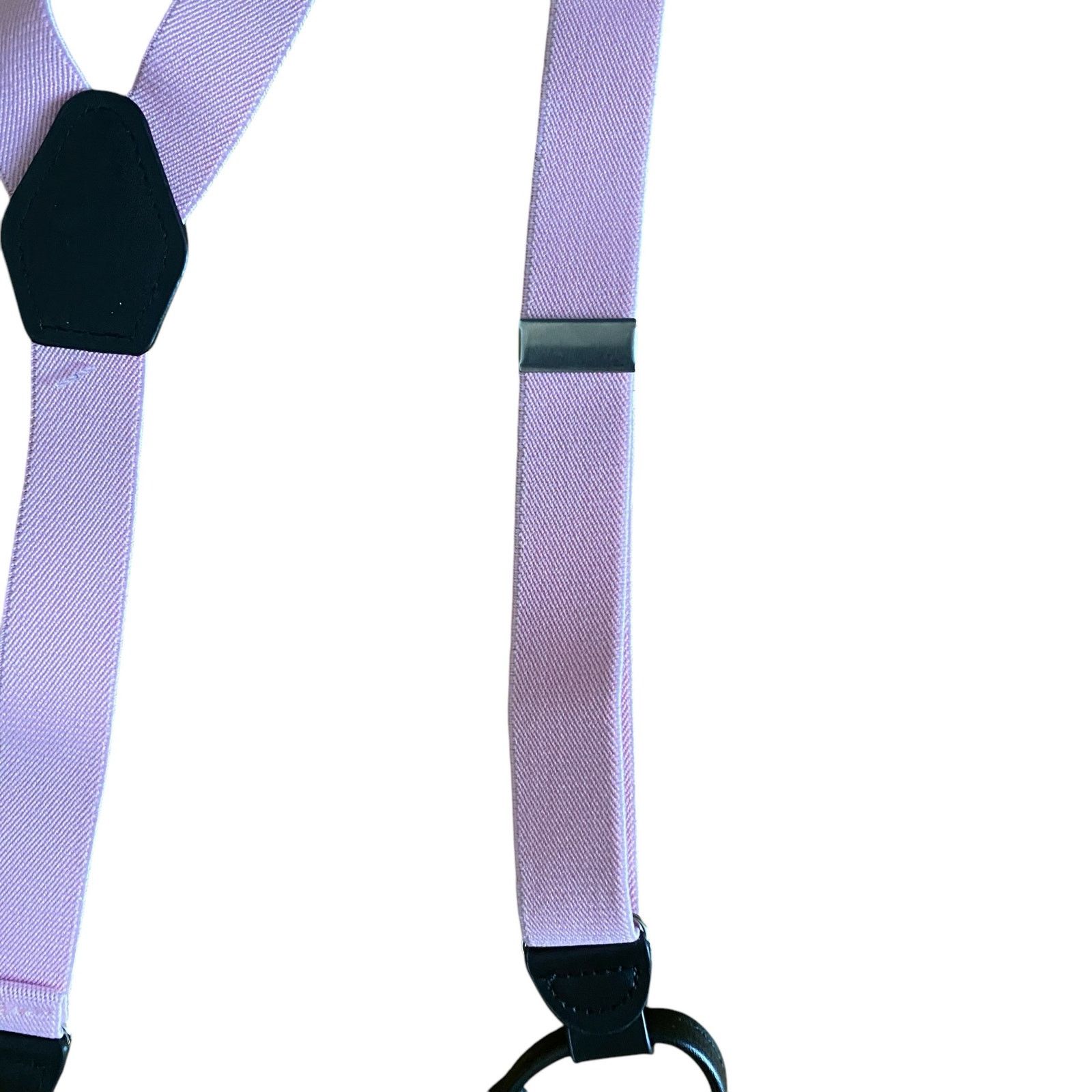 Vintage Vintage Y-shaped Fabric Elastic Solid Pink Suspenders Size ONE SIZE - 5 Thumbnail