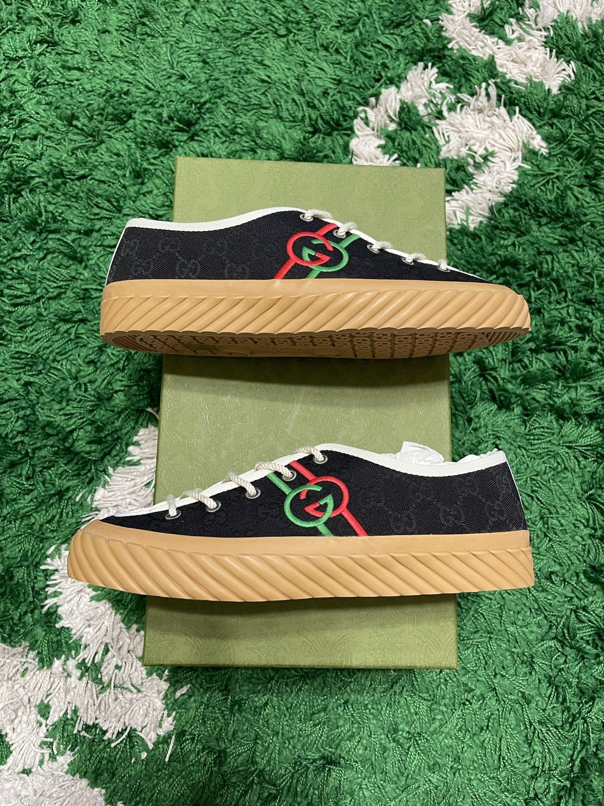 Gucci Interlocking Black Canvas Lowtop