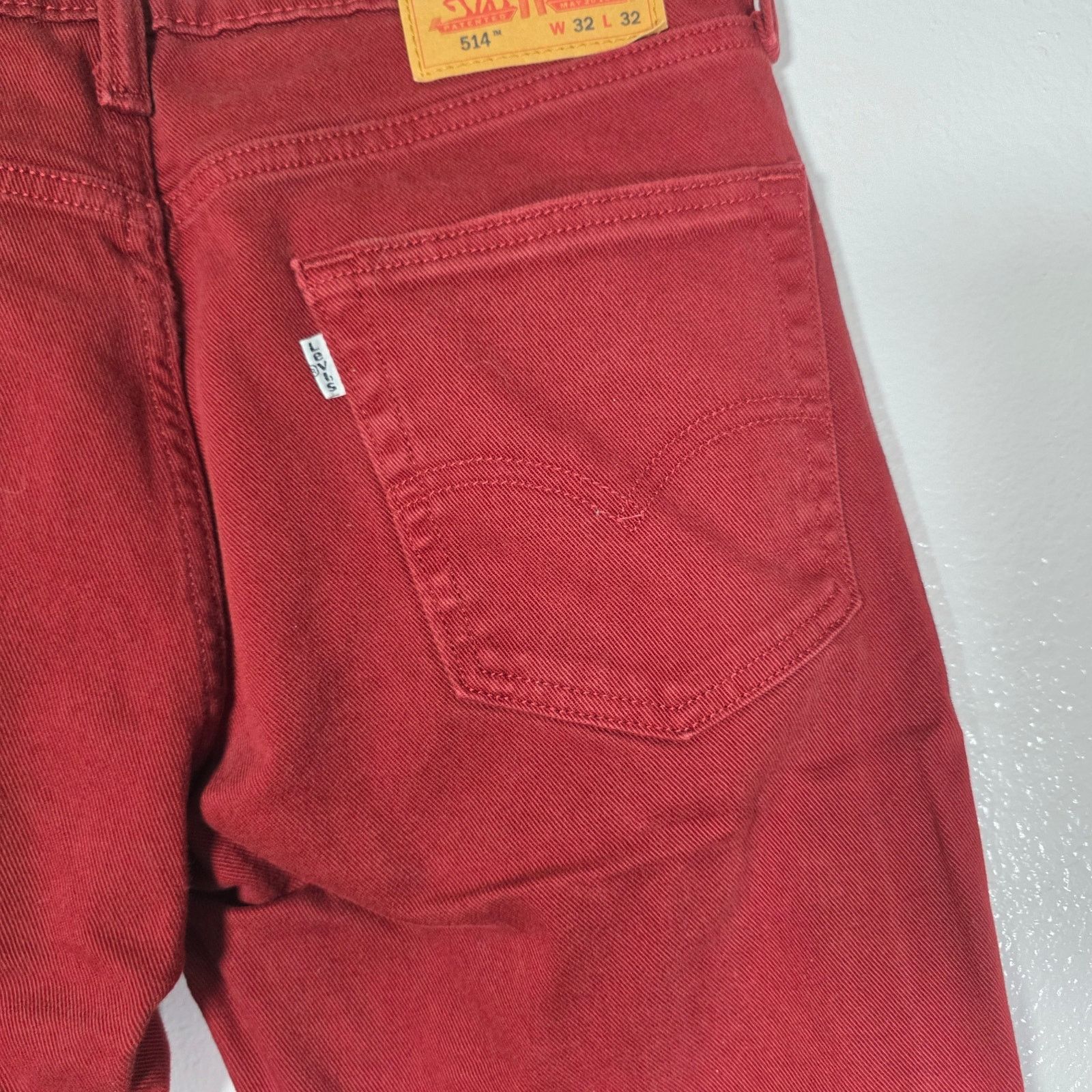 Levi's Levi’s 514 Straight Fit Burgundy Jeans W32 L32 Classic Denim Size US 32 / EU 48 - 5 Thumbnail