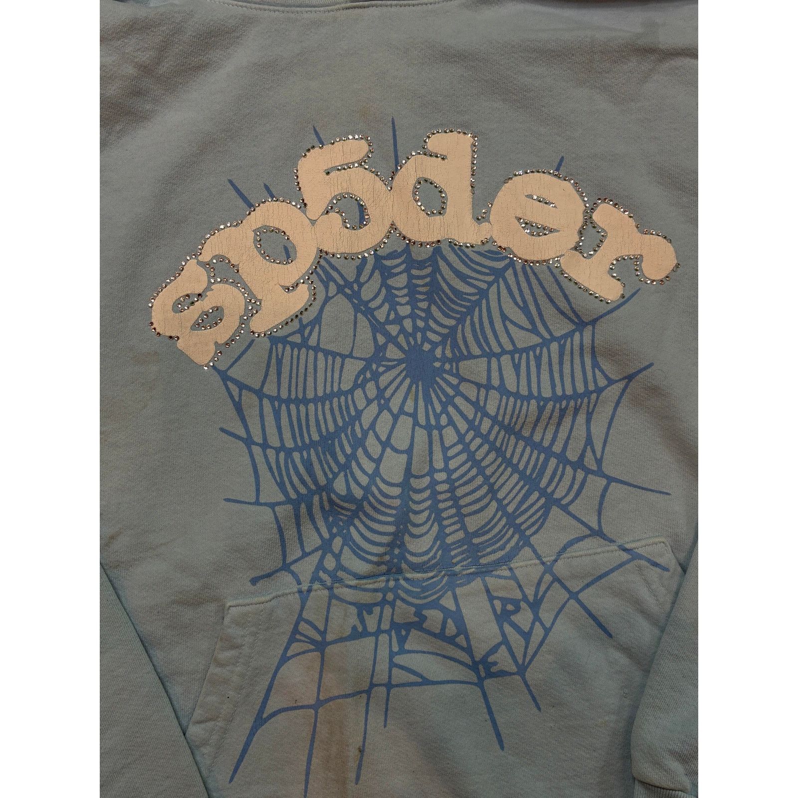 Other Sp5der Grey Blue Rhinestone Hoodie Size US XL / EU 56 / 4 - 5 Thumbnail