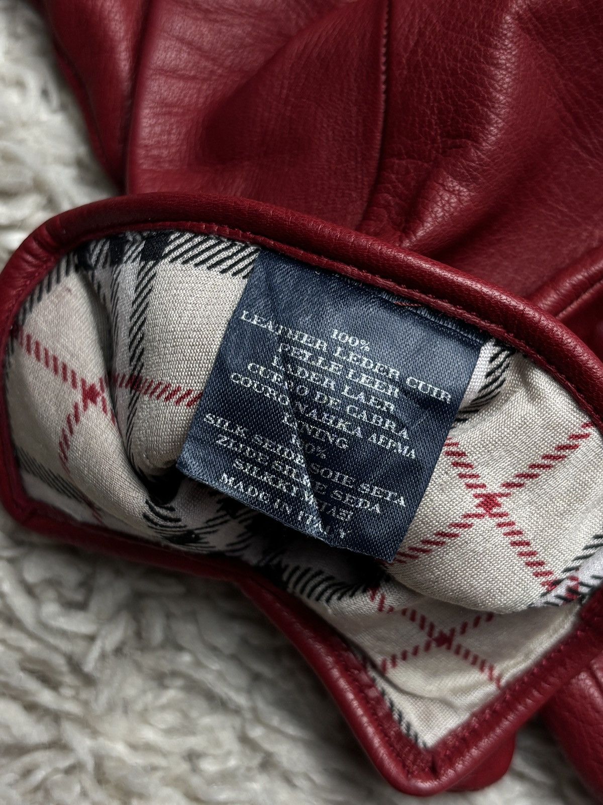 Burberry Burberry London Red Leather Vintage Gloves Size ONE SIZE - 8 Thumbnail
