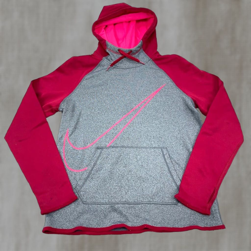 Nike Nike Hoodie Women Small Pink Gray Sweatshirt Therma Fit Pullover Mock Neck Casual Activewear Size S / US 4 / IT 40 - 1 Thumbnail