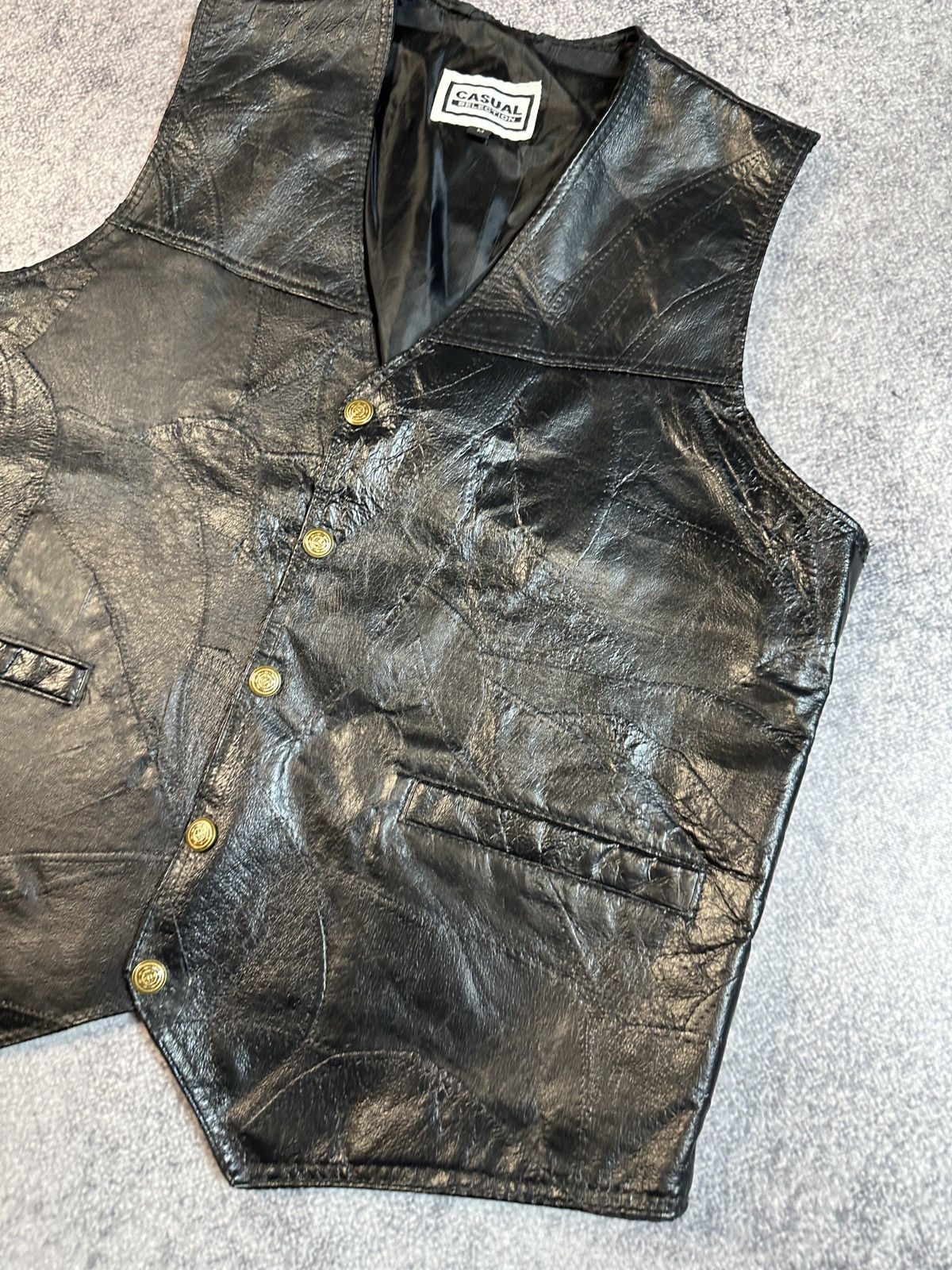 Vintage Y2K Vintage Leather Vests Streetwear Style Casual Rare USA M Size US M / EU 48-50 / 2 - 2 Thumbnail