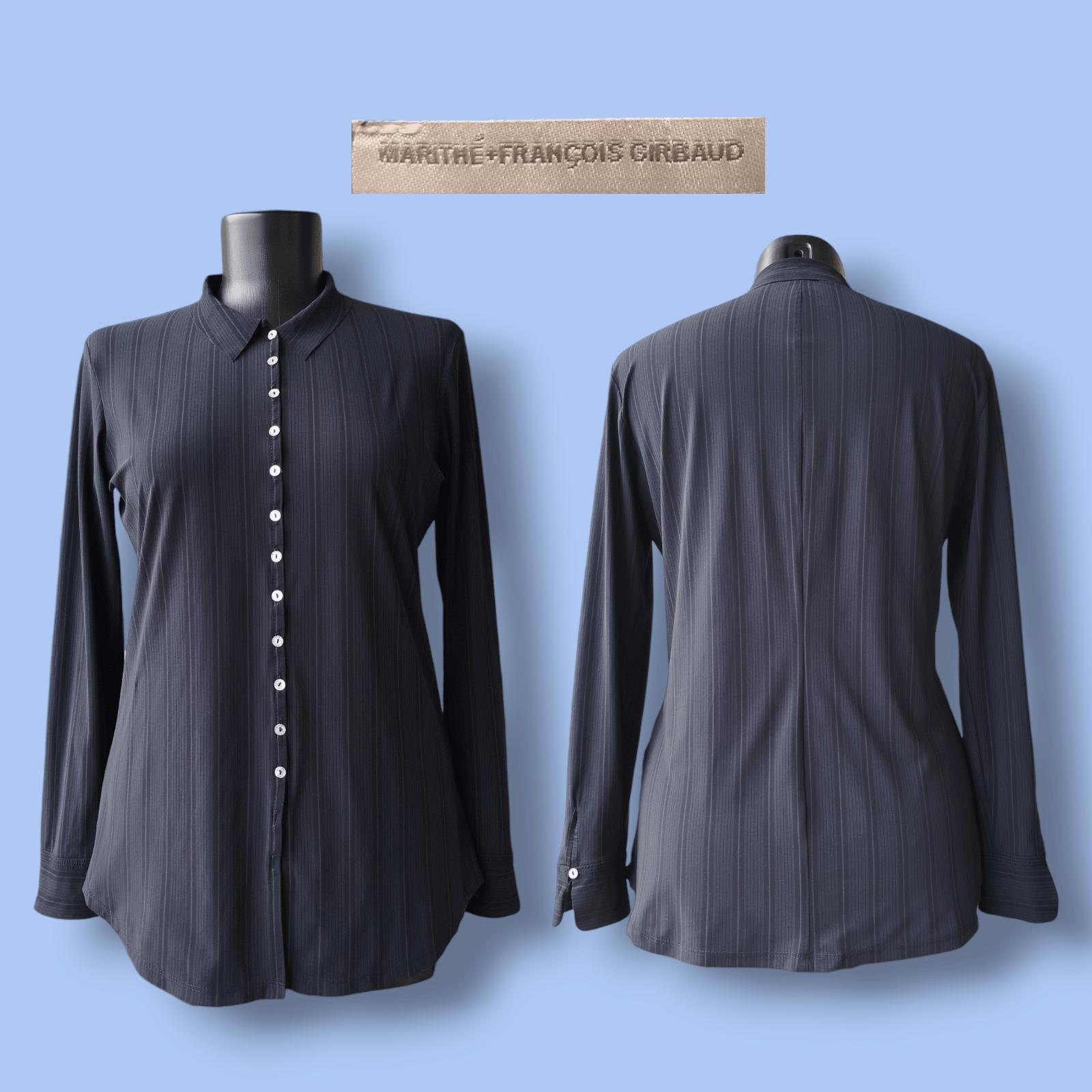 Marithe + Francois Girbaud Shirt Top Striped Button Up Jersey Vintage Y2K Size L Size L / US 10 / IT 46 - 1 Thumbnail