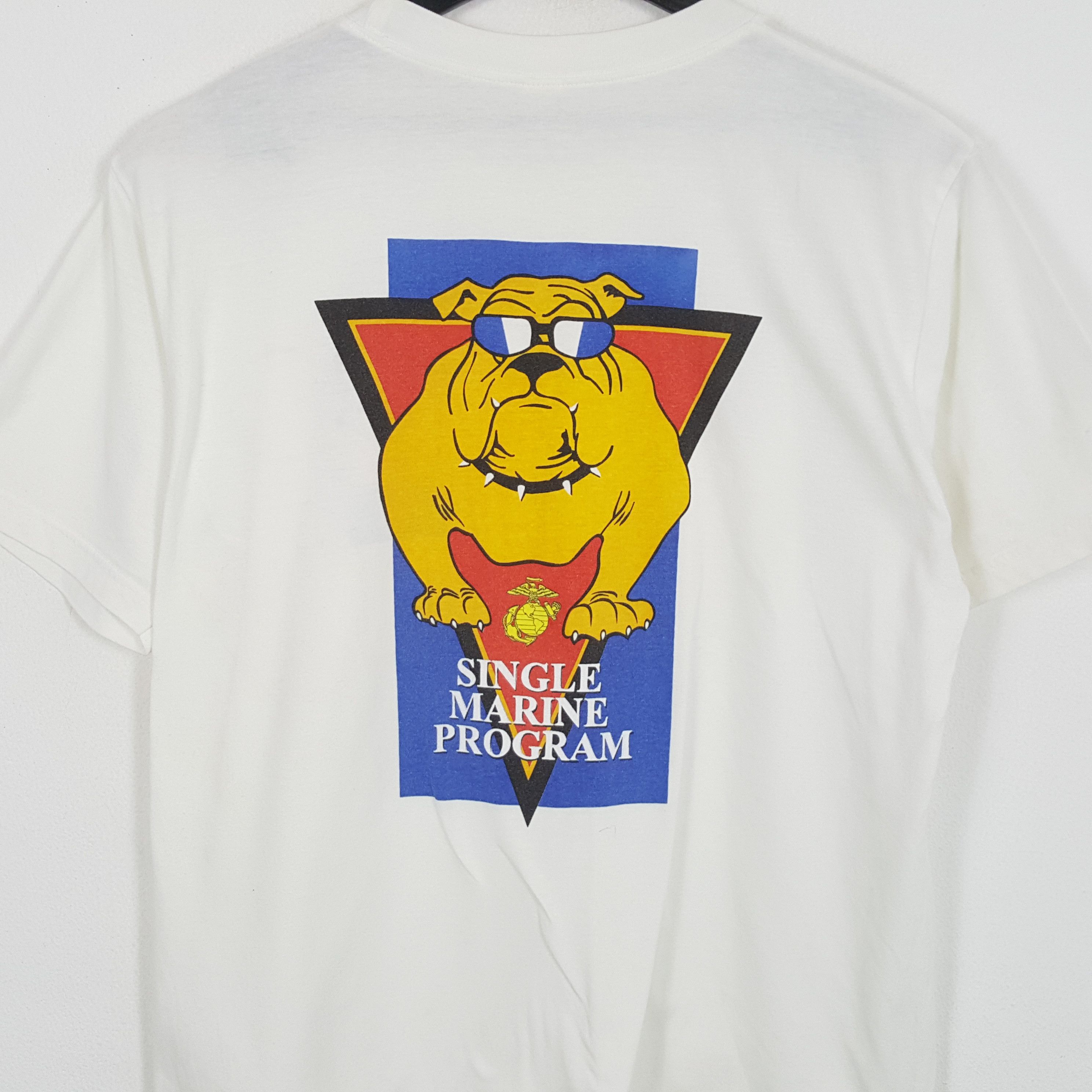 Vintage SINGLE MARINE PROGRAM Backprint Design Vintage Tshirt Size US XL / EU 56 / 4 - 2 Thumbnail
