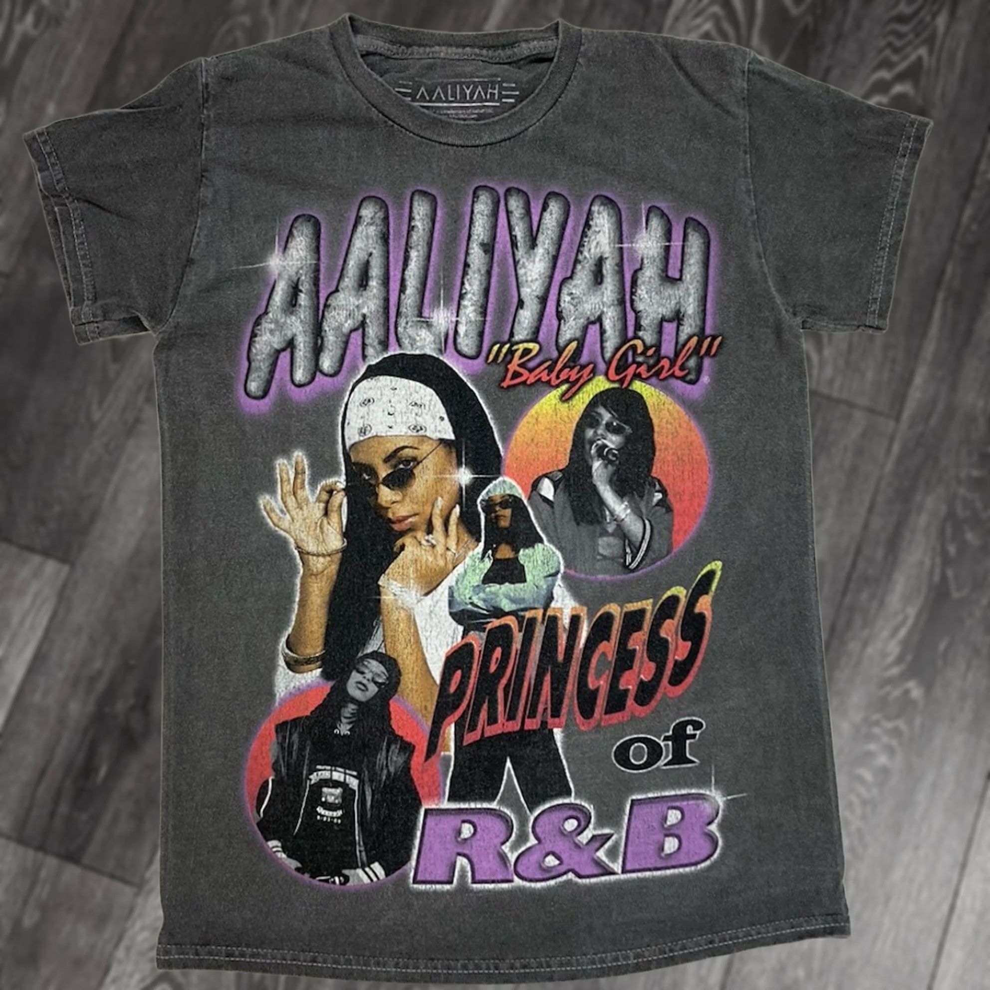 Ripple Junction Aaliyah Princess Of R&B Graphic T-shirt Women Small Gray Short Sleeve Music Shirt Size S / US 4 / IT 40 - 1 Thumbnail