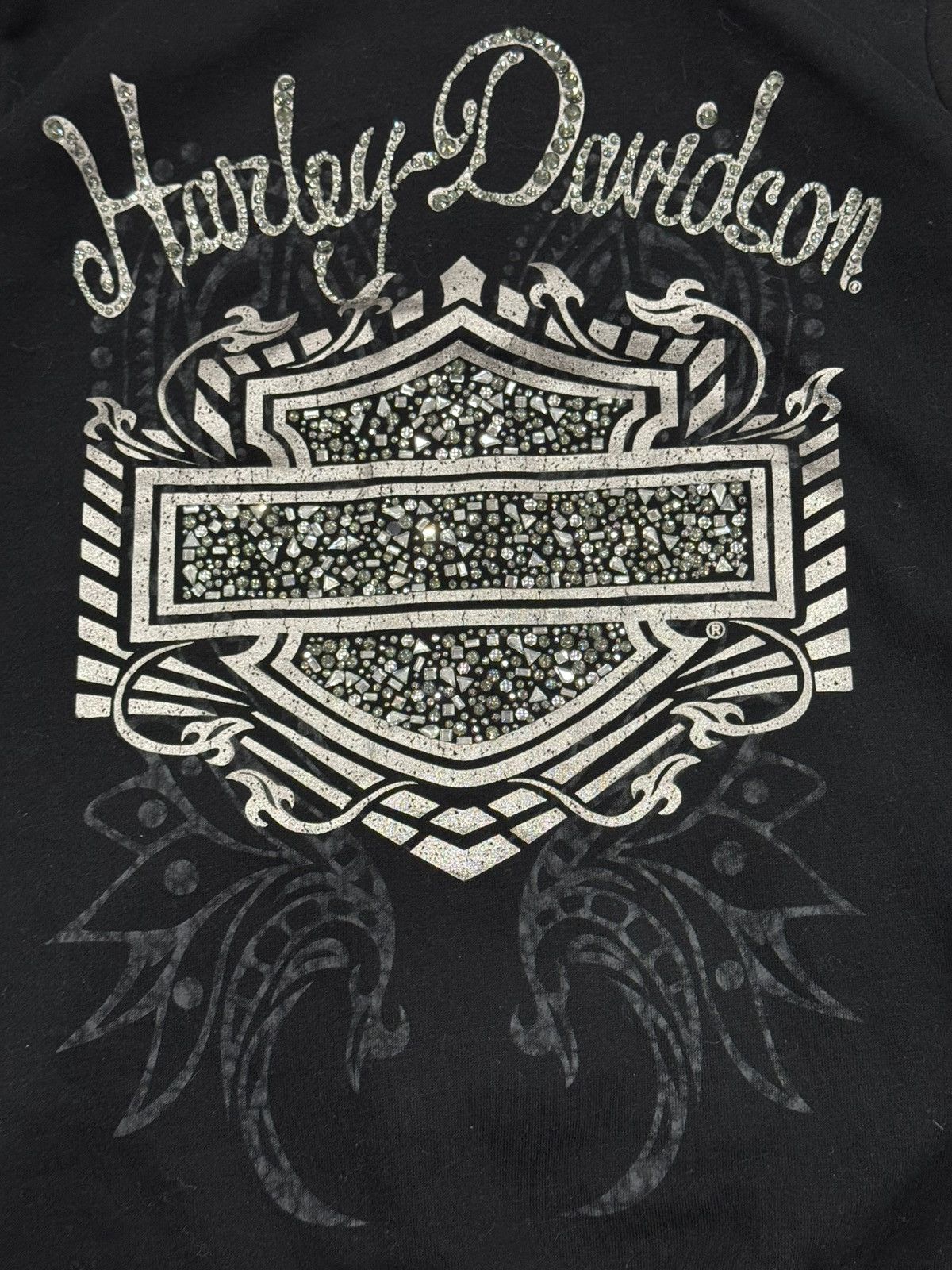 Harley Davidson Vintage 2012 Harley-Davidson Women’s Rhinestone Zip Hoodie Size L / US 10 / IT 46 - 5 Thumbnail