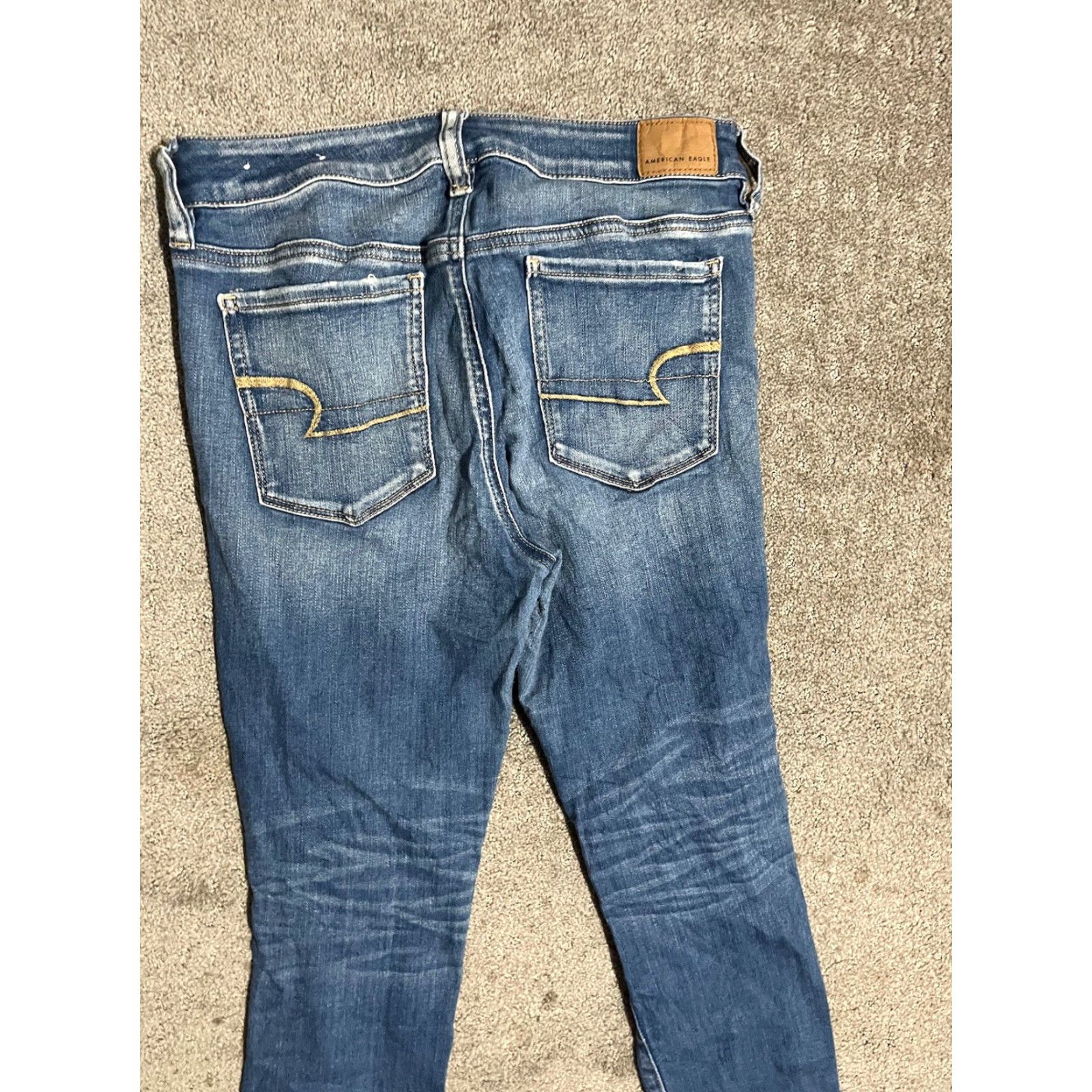 American Eagle Outfitters American Eagle Womens Jegging Size 10 Super Stretch High Rise Destroyed Blue Denim Size 32" / US 10 / IT 46 - 2 Thumbnail