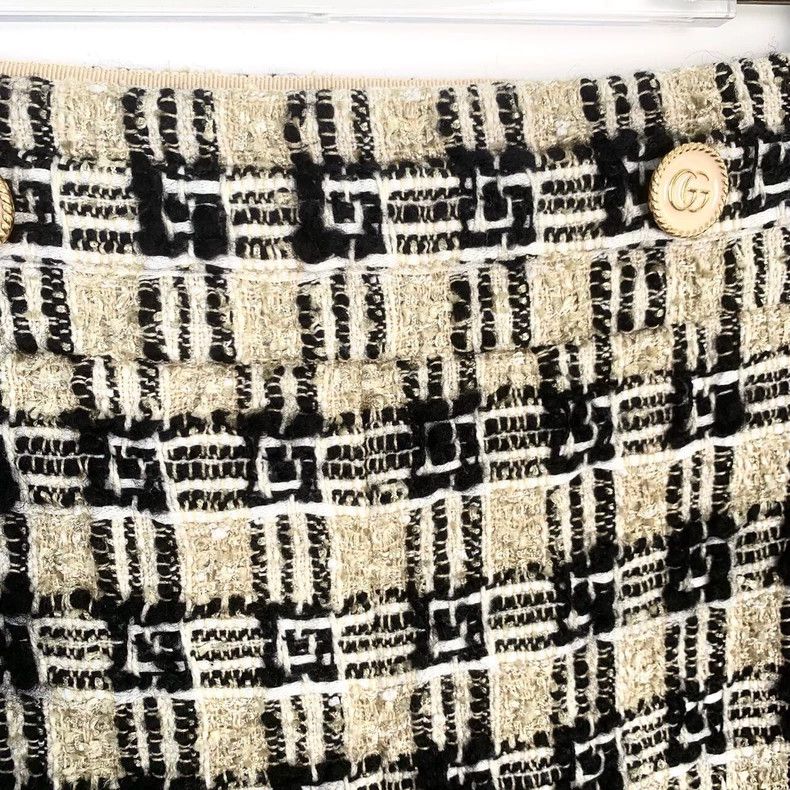 Gucci GucciDouble G buckle wool plaid tweed A-line skirt short sk Size 24" / US 00 / IT 34 - 3 Thumbnail