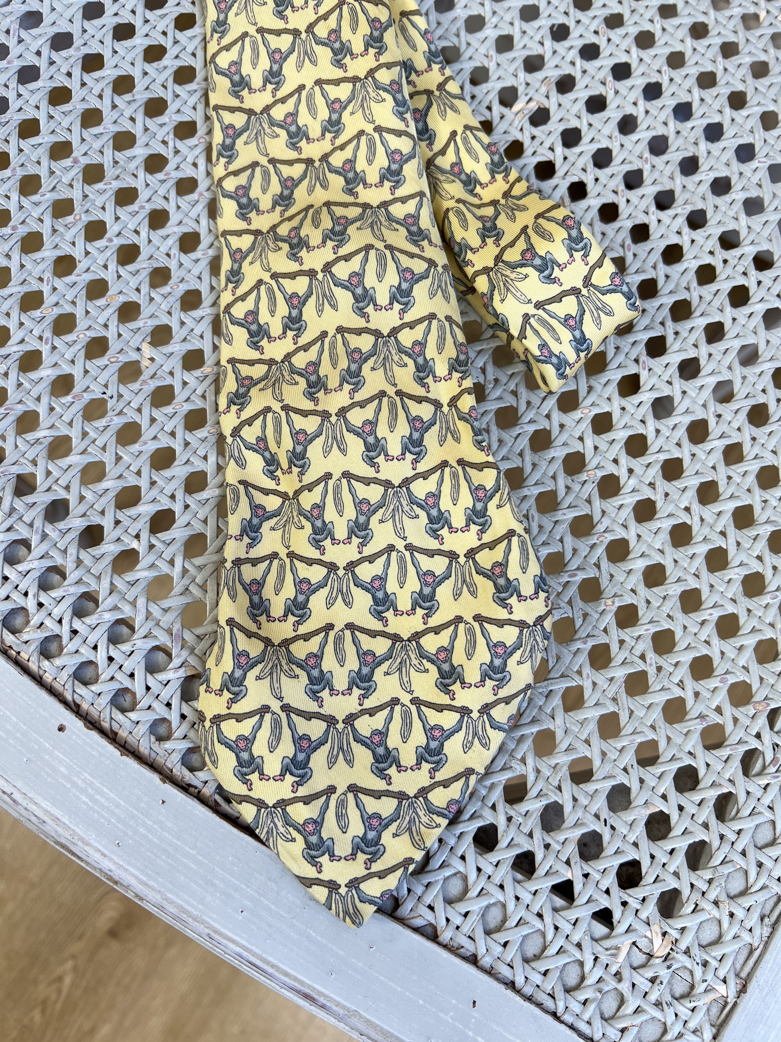 Hermes VINTAGE HERMES MONKEY PRINT TIE Size ONE SIZE - 2 Thumbnail