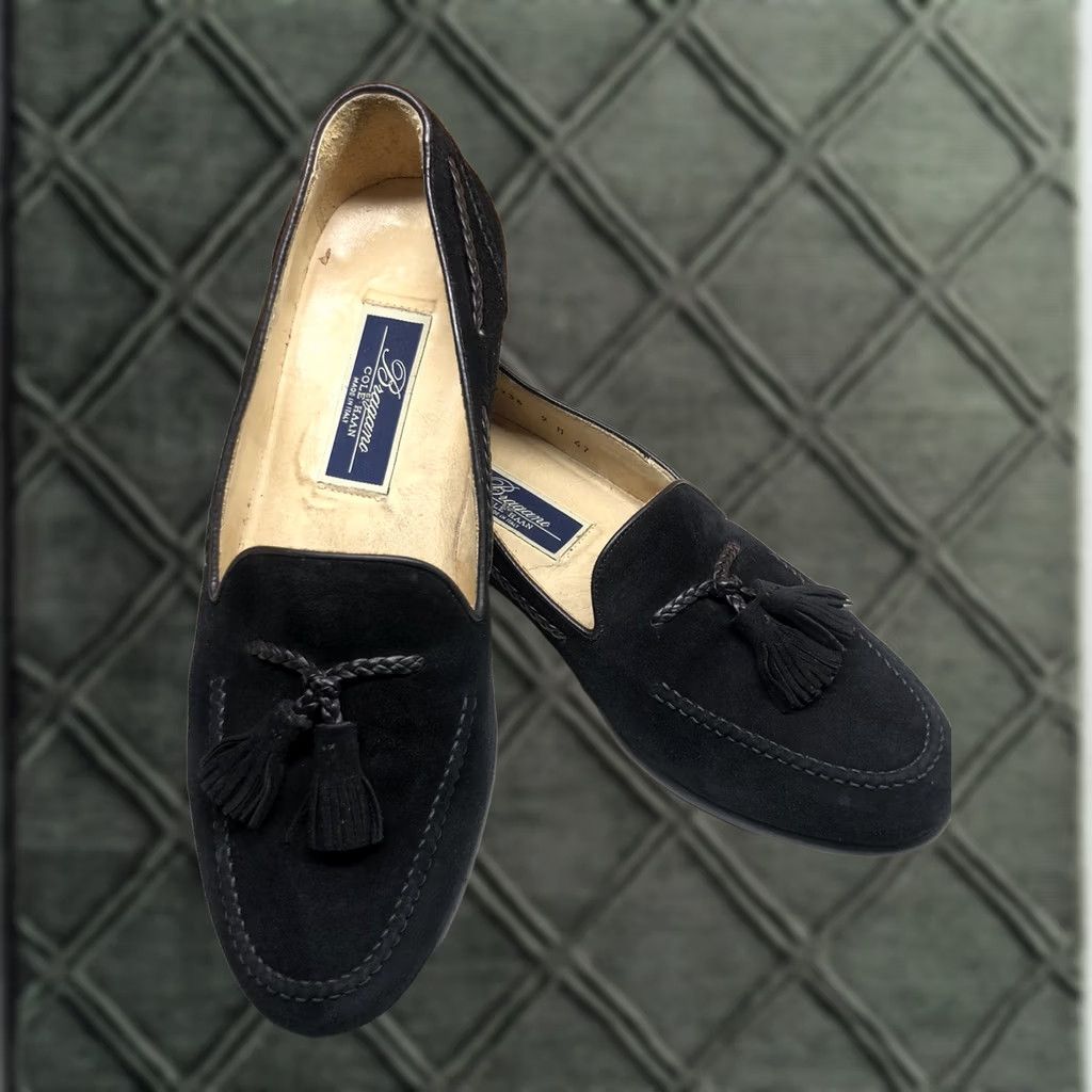 Cole Haan Bragano x Cole Haan Black Italian Leather Loafers 9 M Dress Leather Oxford Tassels Men Size US 9 / EU 42 - 1 Thumbnail