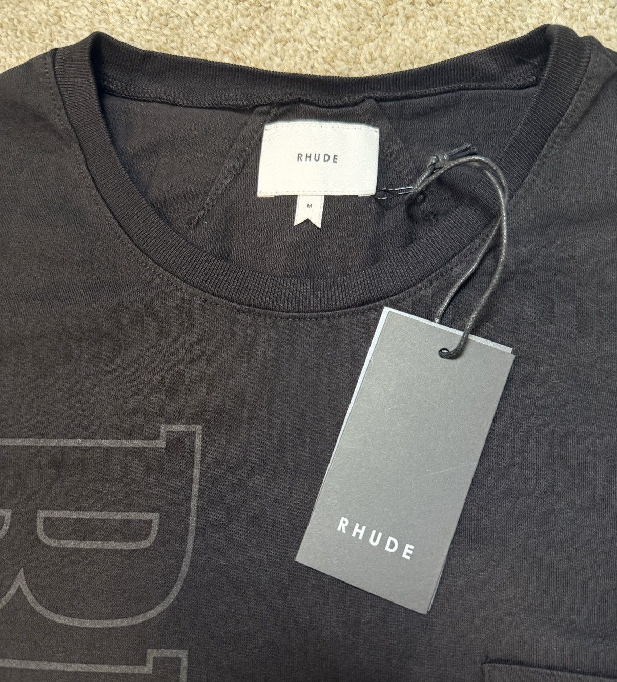 Rhude Rhude Logo Pocket Tee Black Size US M / EU 48-50 / 2 - 6 Thumbnail