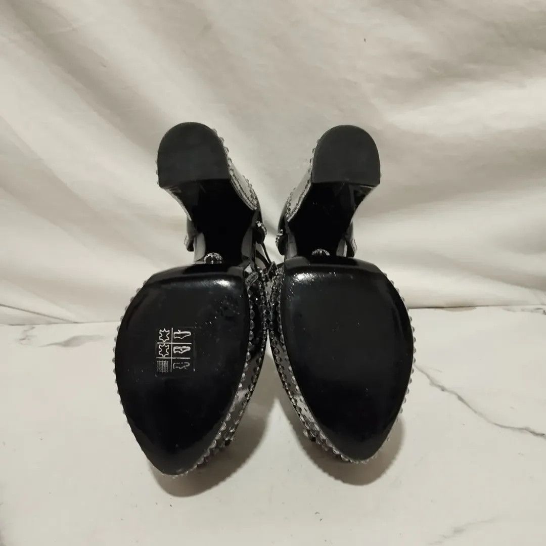 Philipp Plein Philipp Plein 120mm Cryst-Embelished Black Platform Hi-Heels Size US 8 / IT 38 - 8 Thumbnail