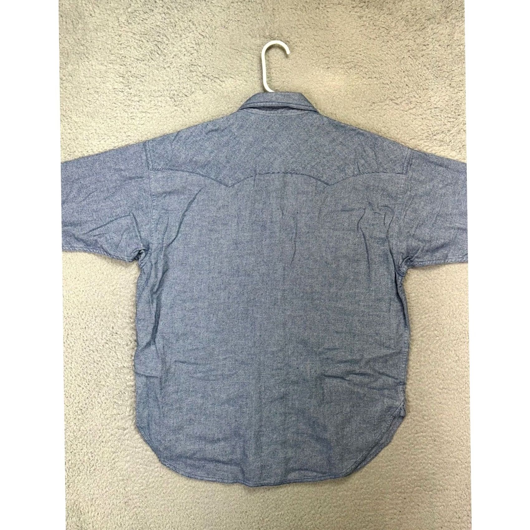 Vintage J Crew Shirt Women 8 Blue Pinstripe Relaxed Fit Pearl Snap Western Cowgirl NEW Size M / US 6-8 / IT 42-44 - 2 Thumbnail