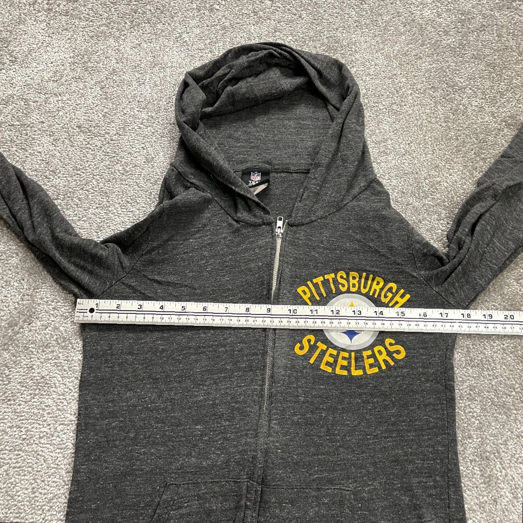 NFL NFL Team Apparel Sweatshirt Women Medium Gray Pittsburgh Steelers Hoodie Jacket Size M / US 6-8 / IT 42-44 - 7 Thumbnail